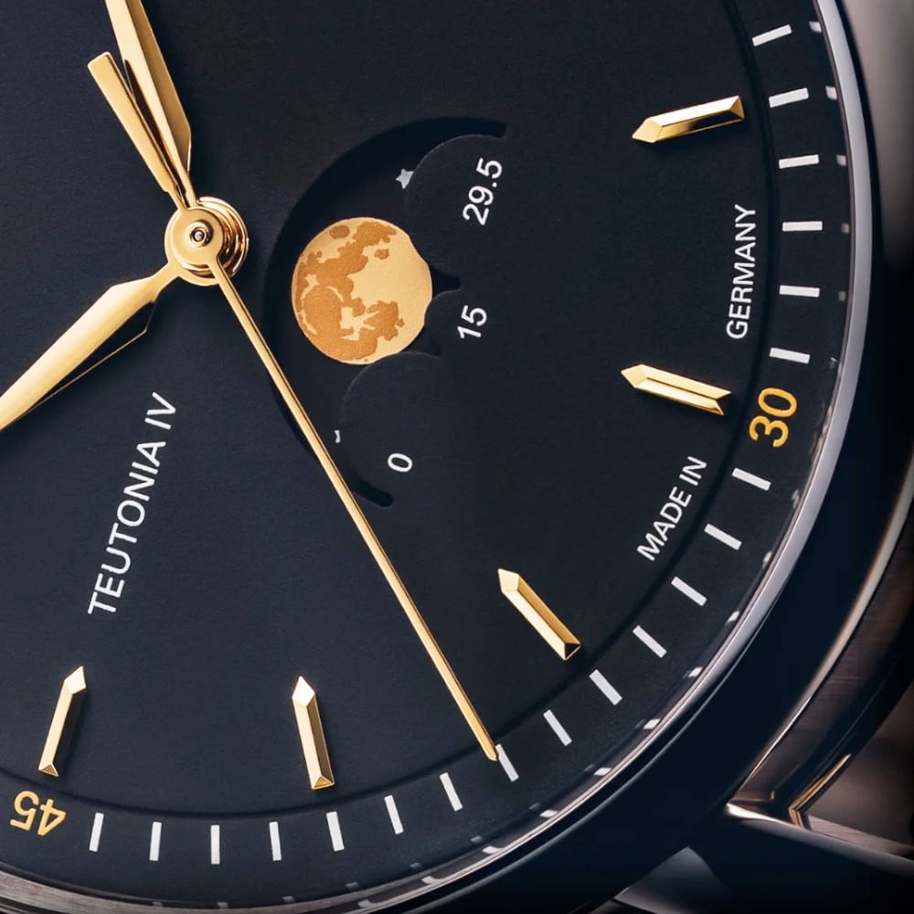 Mühle Glashütte Teutonia IV Moonphase On Alcantara Strap M1-44-03-AB-I