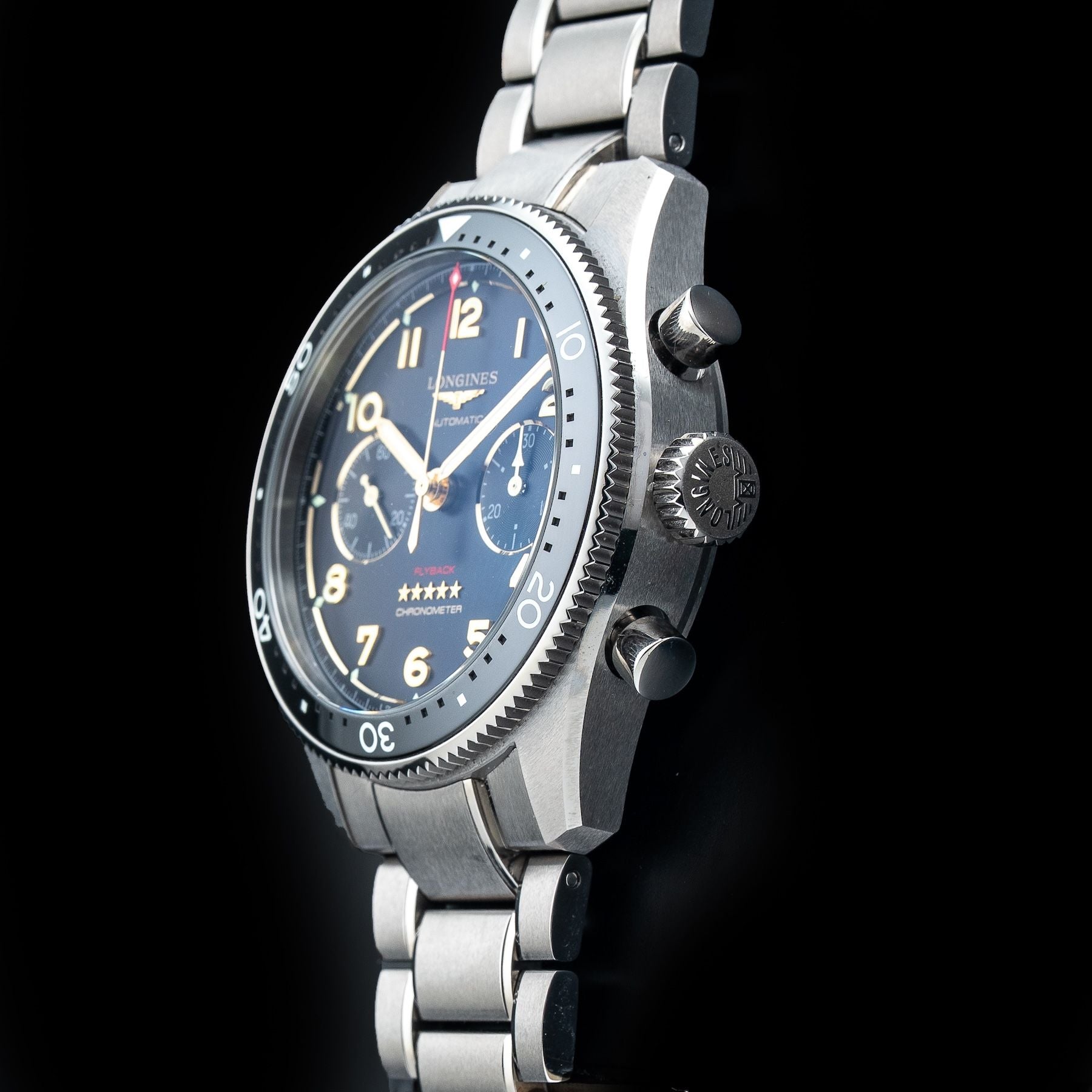 Longines L3.821.1.53.6 Spirit Anthracite Dial on Bracelet