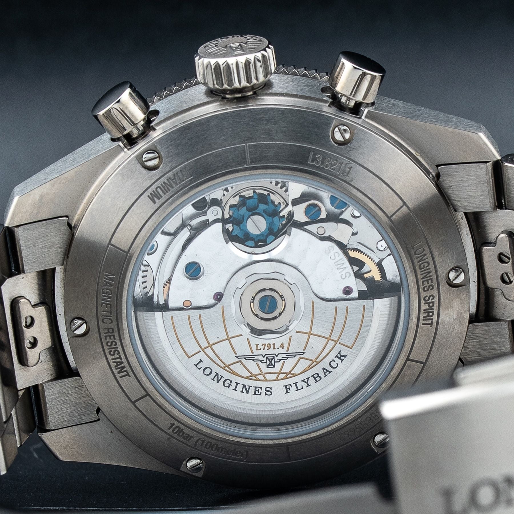 Longines L3.821.1.53.6 Spirit Anthracite Dial on Bracelet