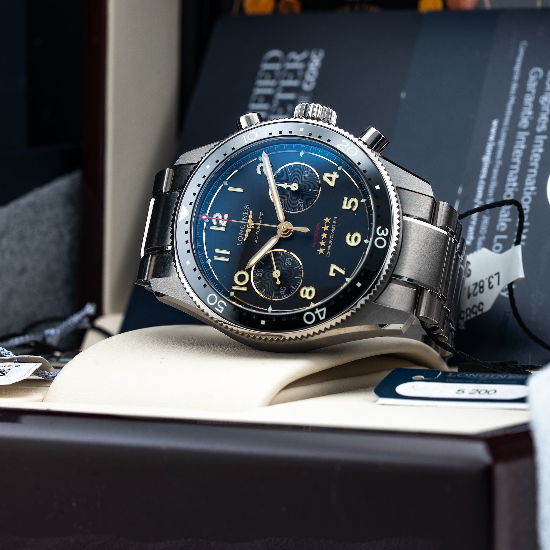 Longines L3.821.1.53.6 Spirit Anthracite Dial on Bracelet