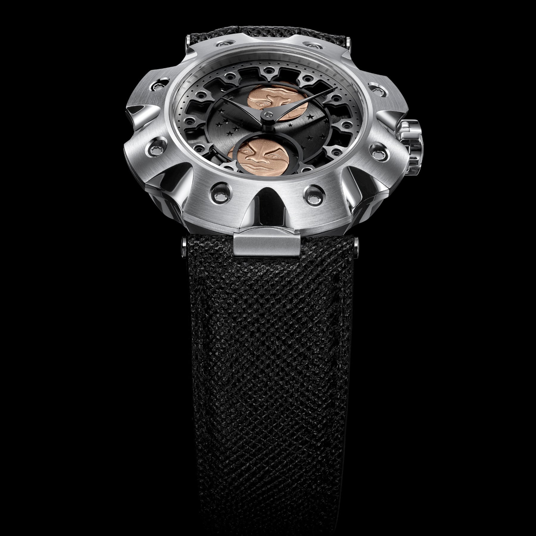 Sarpaneva Supernova Moonphase Grey With Red Gold Moons
