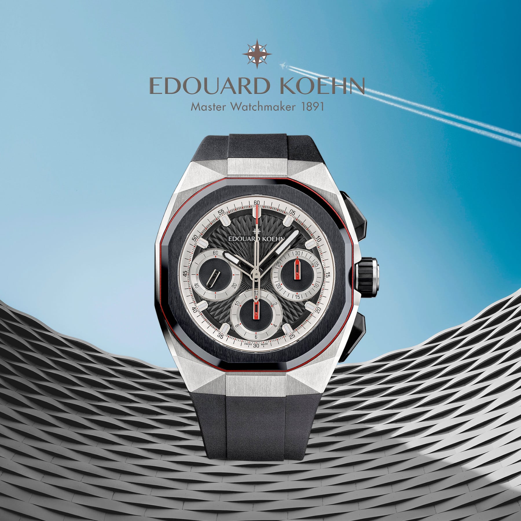 Edouard Koehn Tempus III Black Chronograph EK-CHR09GRBK