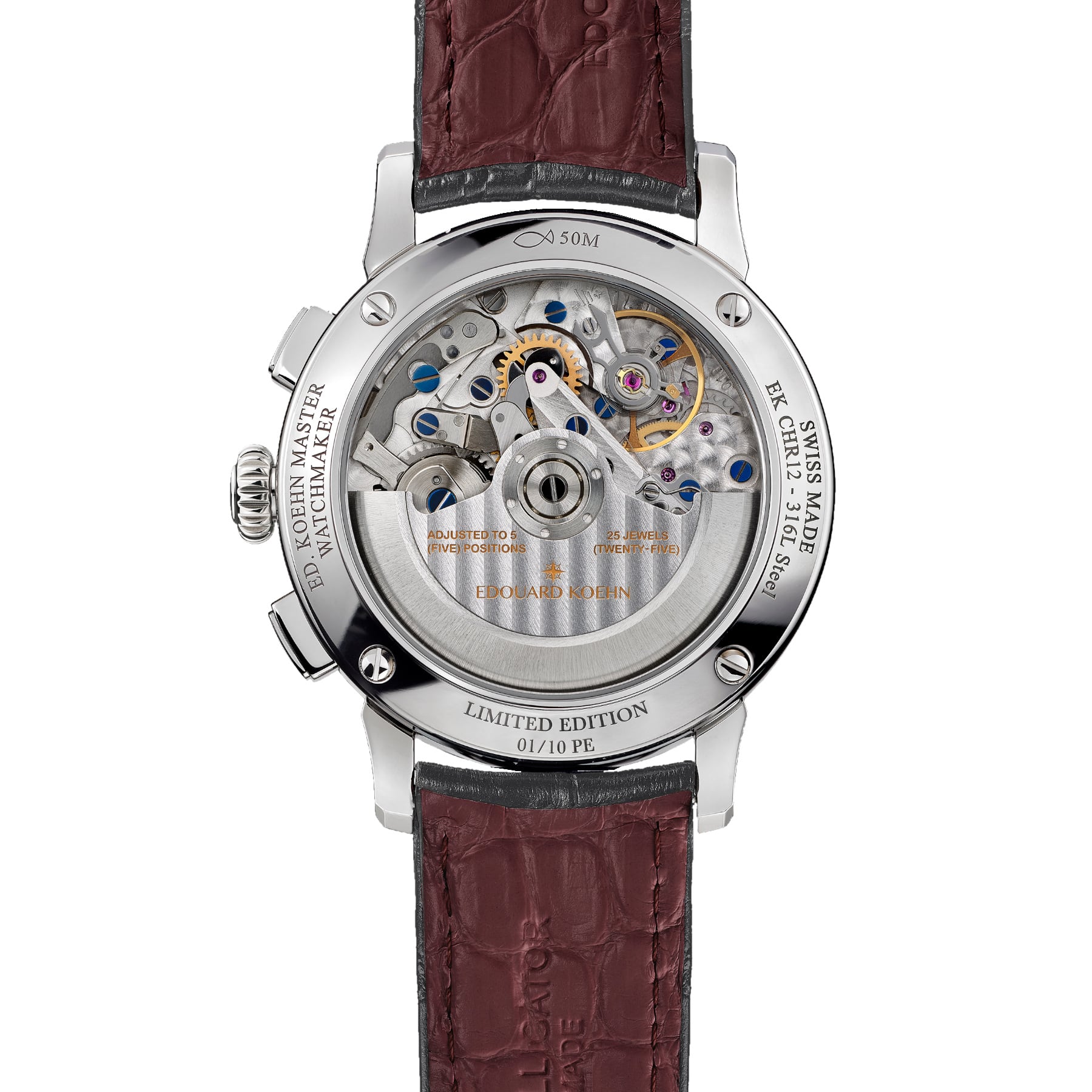 Edouard Koehn Legacy Moonphase Chronograph Purple Limited Edition EK-CHR12SS-PL-ASBP U.S. Exclusive