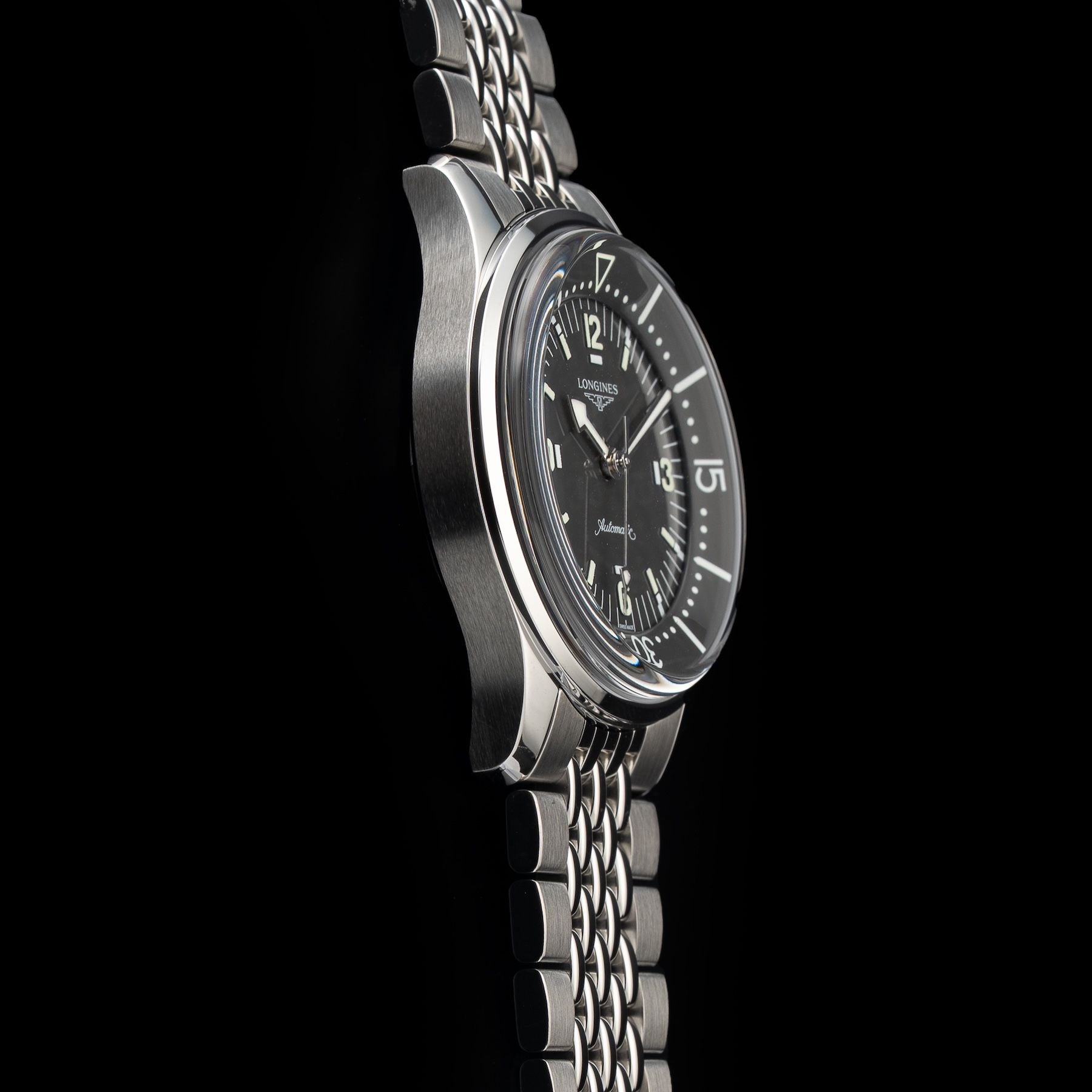 Longines L3.764.4.99.6 Legend Diver Grey Dial on Bracelet