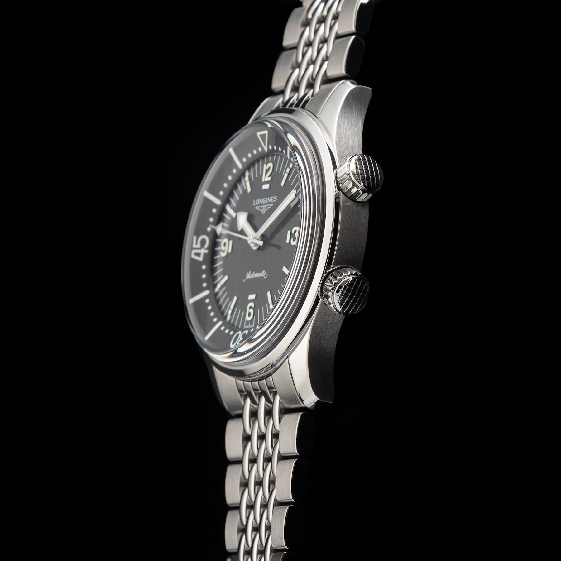 Longines L3.764.4.99.6 Legend Diver Grey Dial on Bracelet