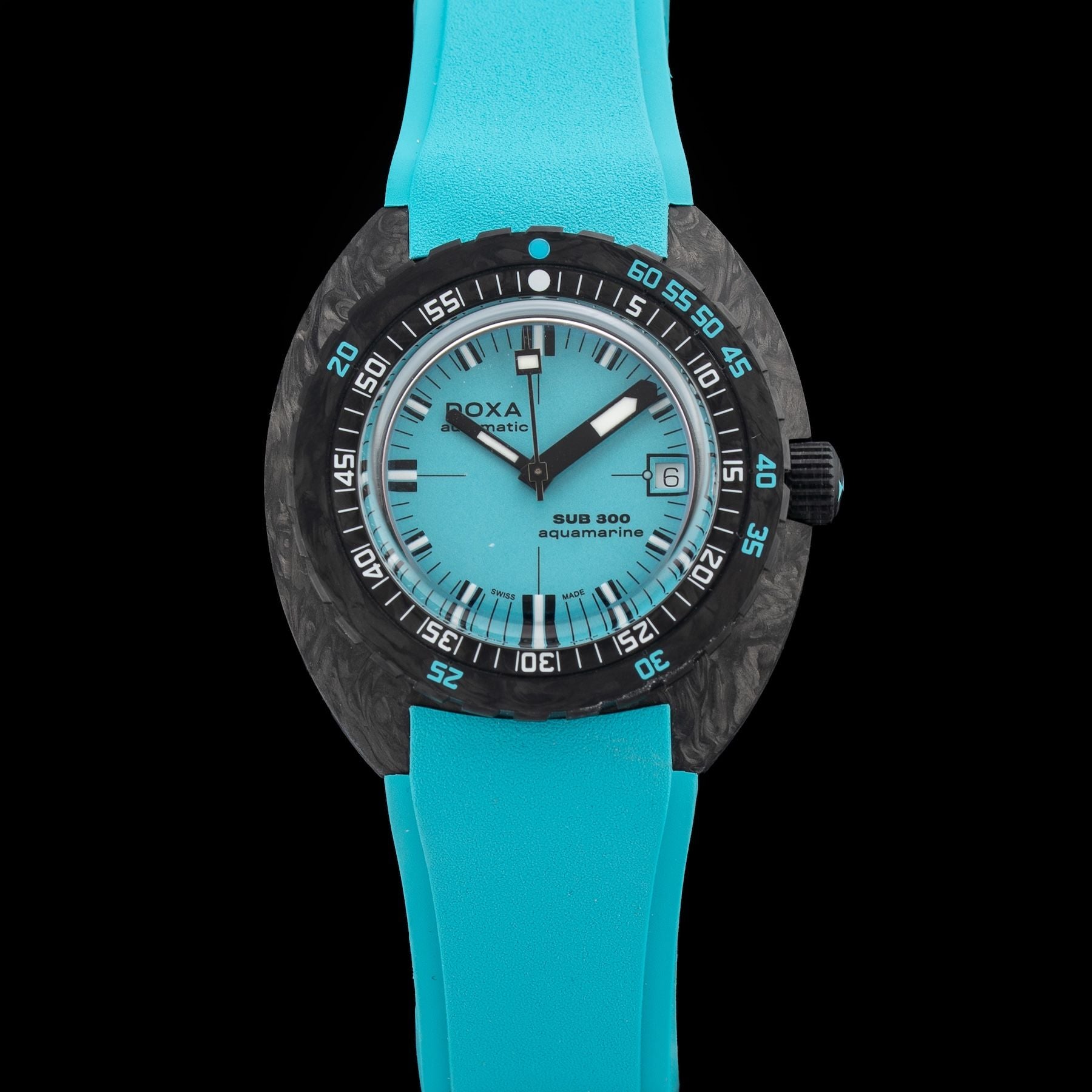 DOXA Sub 300 Carbon Aquamarine 822.70.241.25 on Strap
