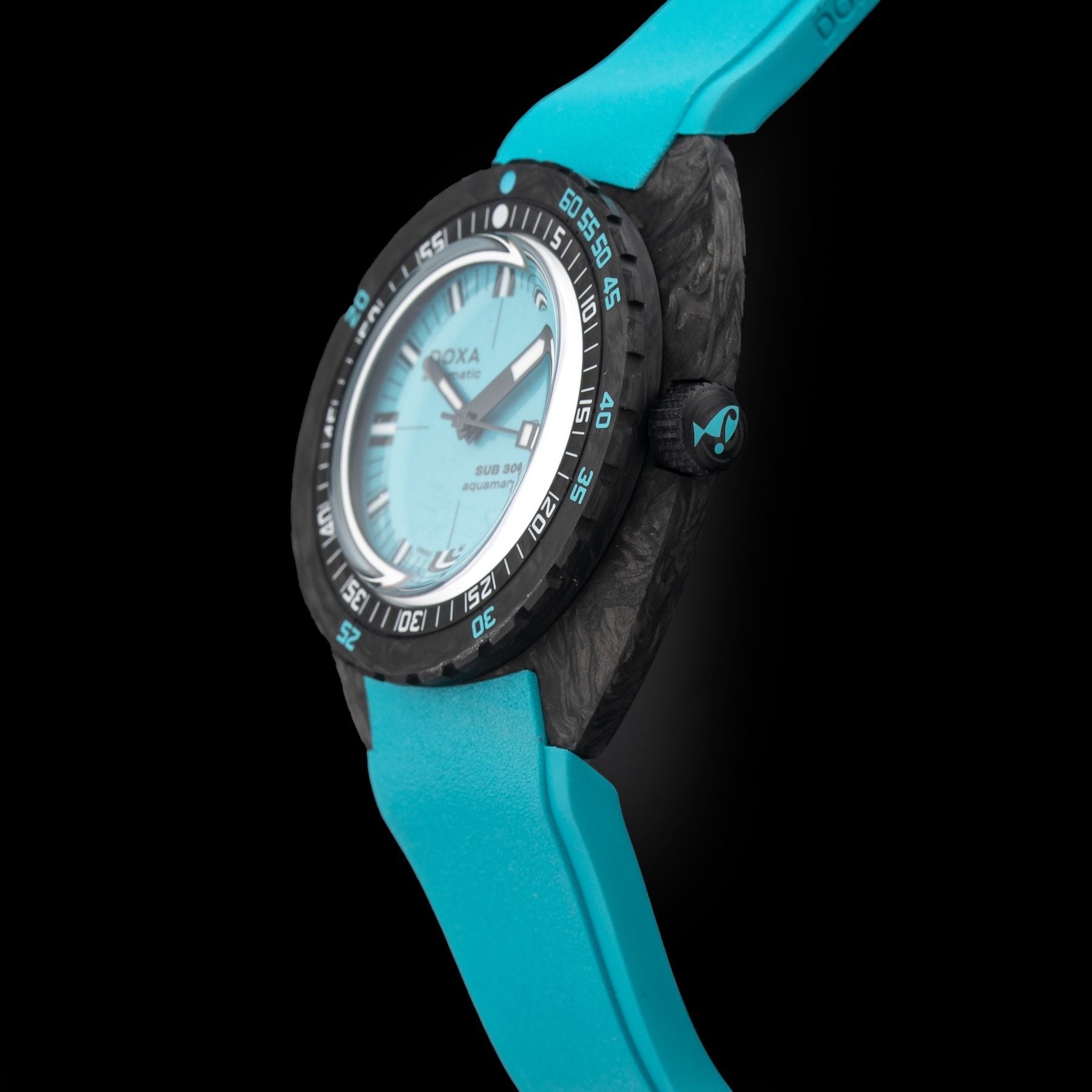 DOXA Sub 300 Carbon Aquamarine 822.70.241.25 on Strap