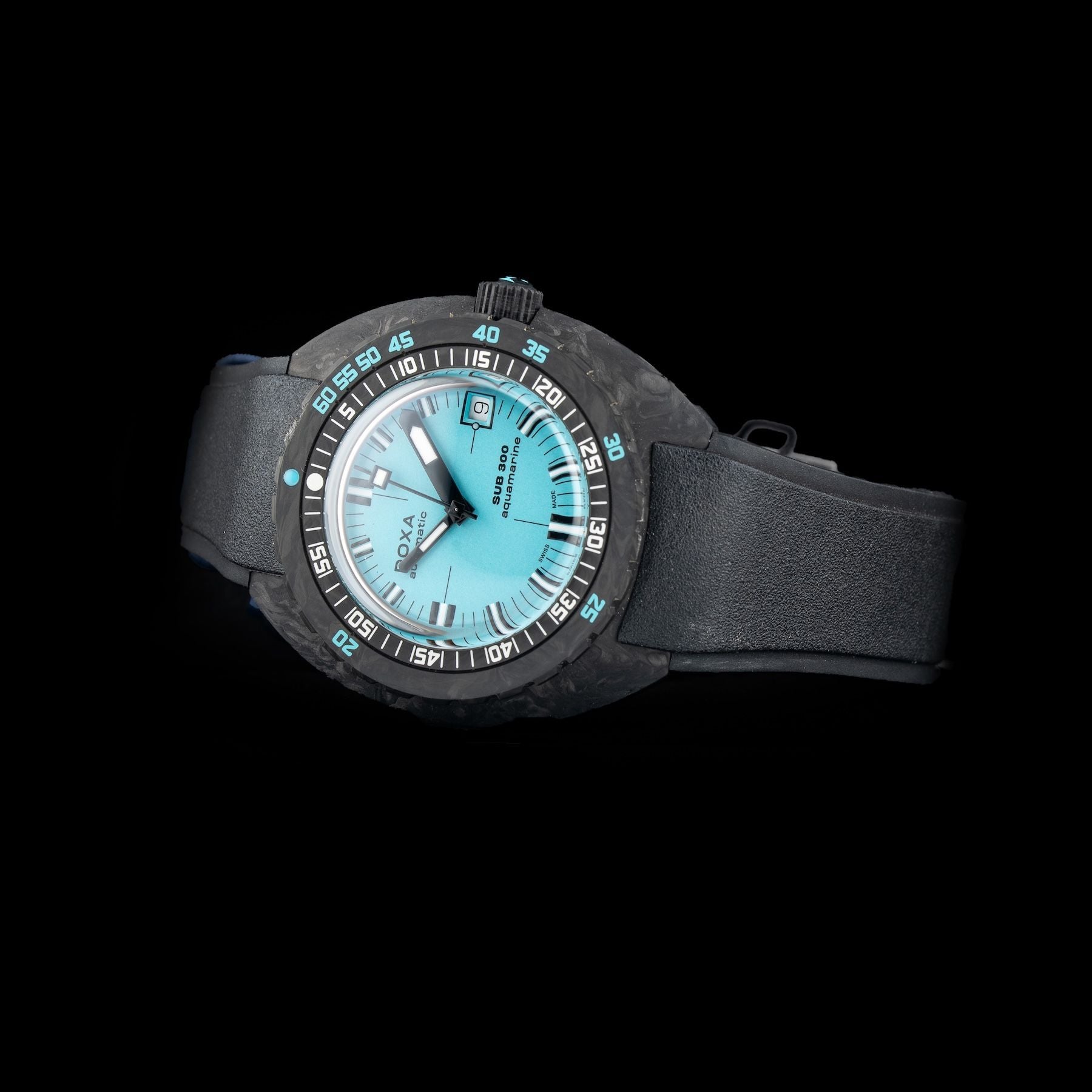 DOXA Sub 300 Carbon Aquamarine 822.70.241.20 on Strap