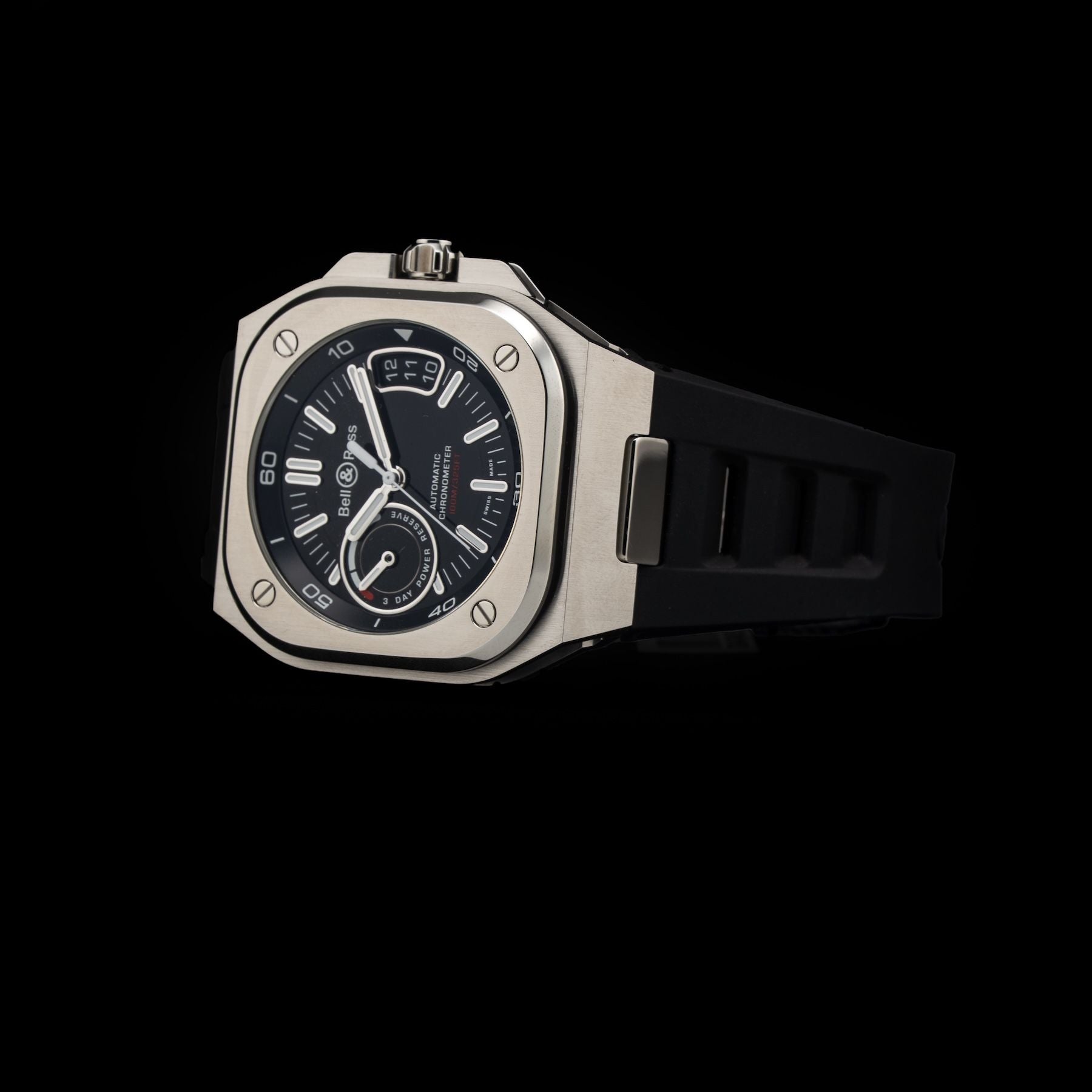 Bell & Ross BR-X5 Black on Rubber Strap BRX5R-BL-ST/SRB