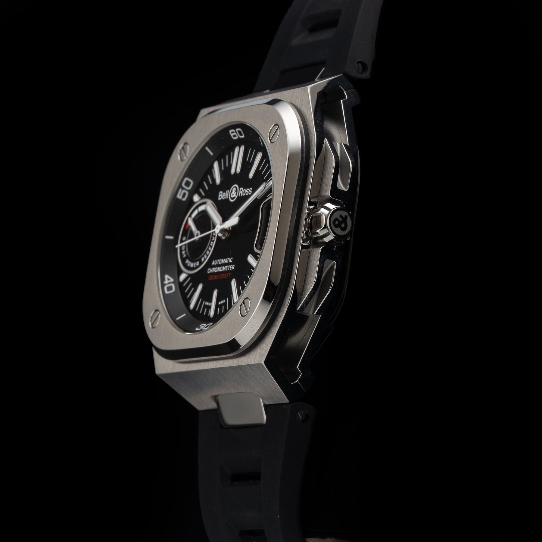 Bell & Ross BR-X5 Black on Rubber Strap BRX5R-BL-ST/SRB