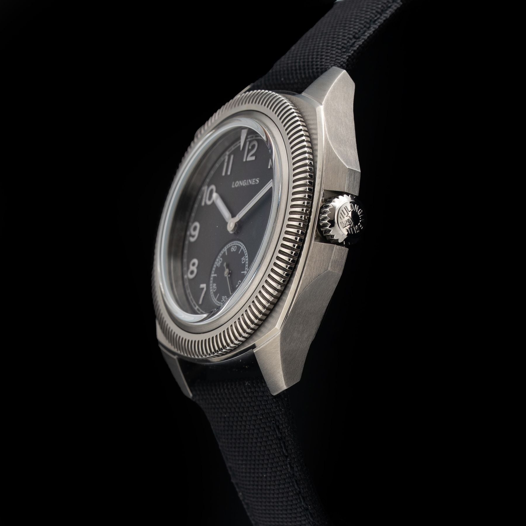 Longines L2.838.1.53.2 Pilot Majetek Black Dial on Strap