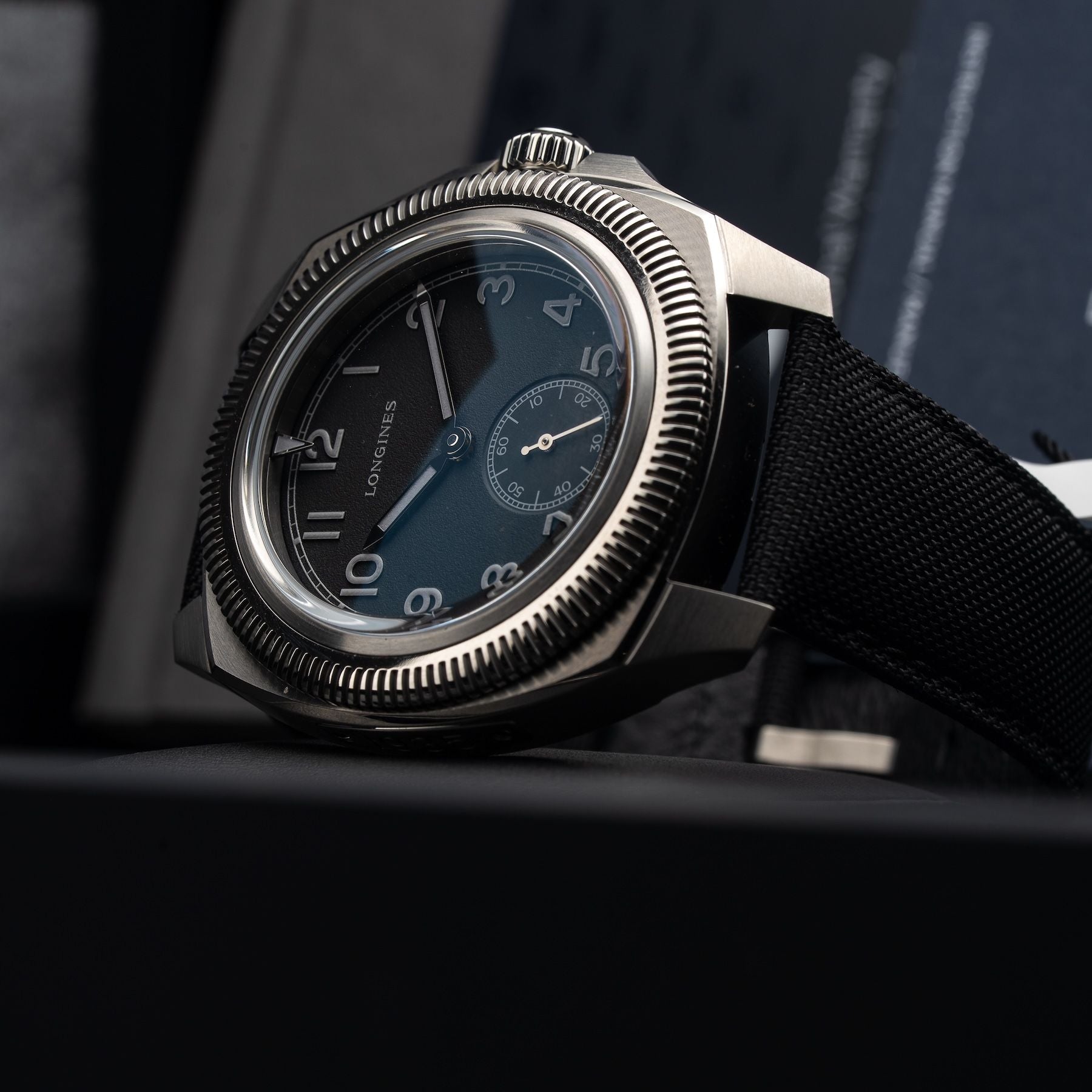 Longines L2.838.1.53.2 Pilot Majetek Black Dial on Strap