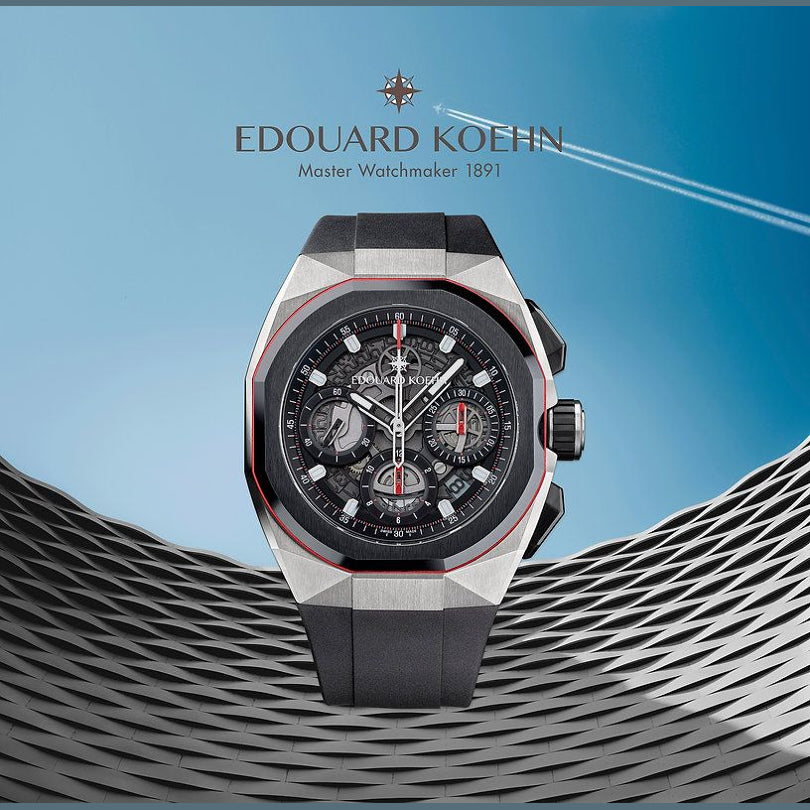 Edouard Koehn Tempus III Black Skeleton Chronograph EK-CHR09SRBK