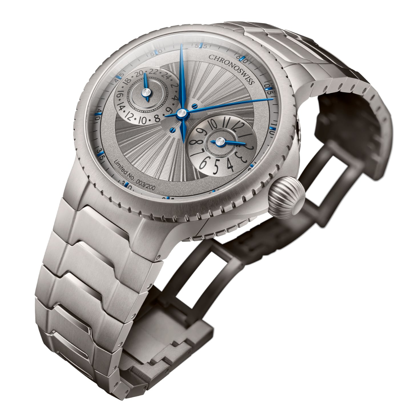 Chronoswiss Pulse GMT Silver Guilloche CH-4223TM-GR