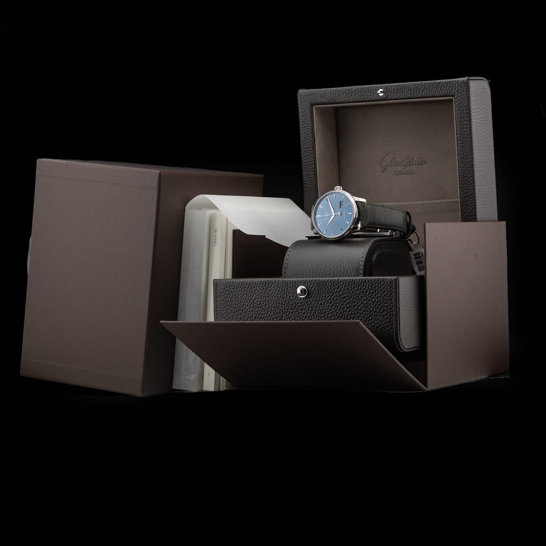 Glashütte Original Senator Excellence Panorama Date Blue Dial 1-36-03-04-02-30