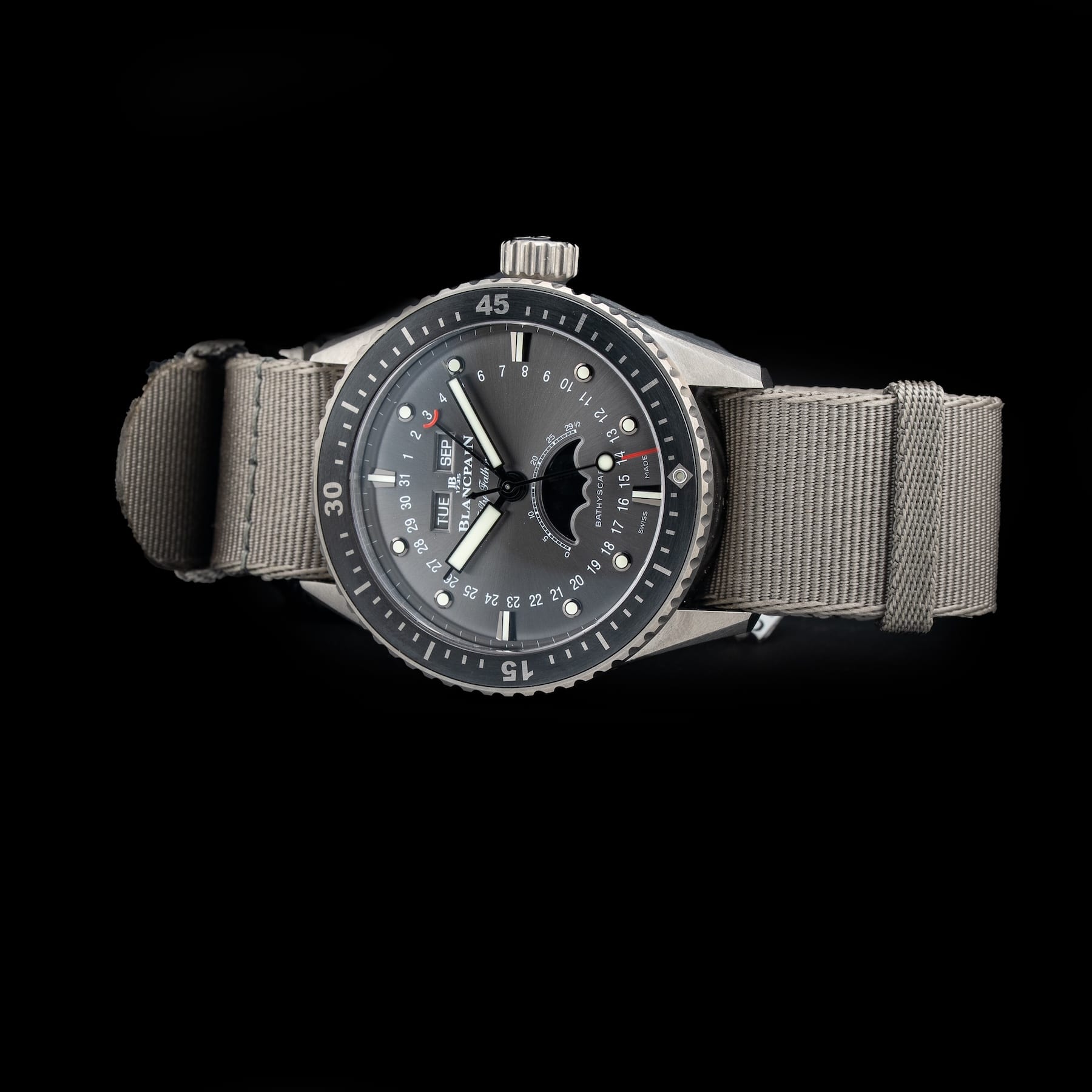 Blancpain Fifty Fathoms Bathyscaphe Complete Calendar Titanium 5054 1210 NAGA