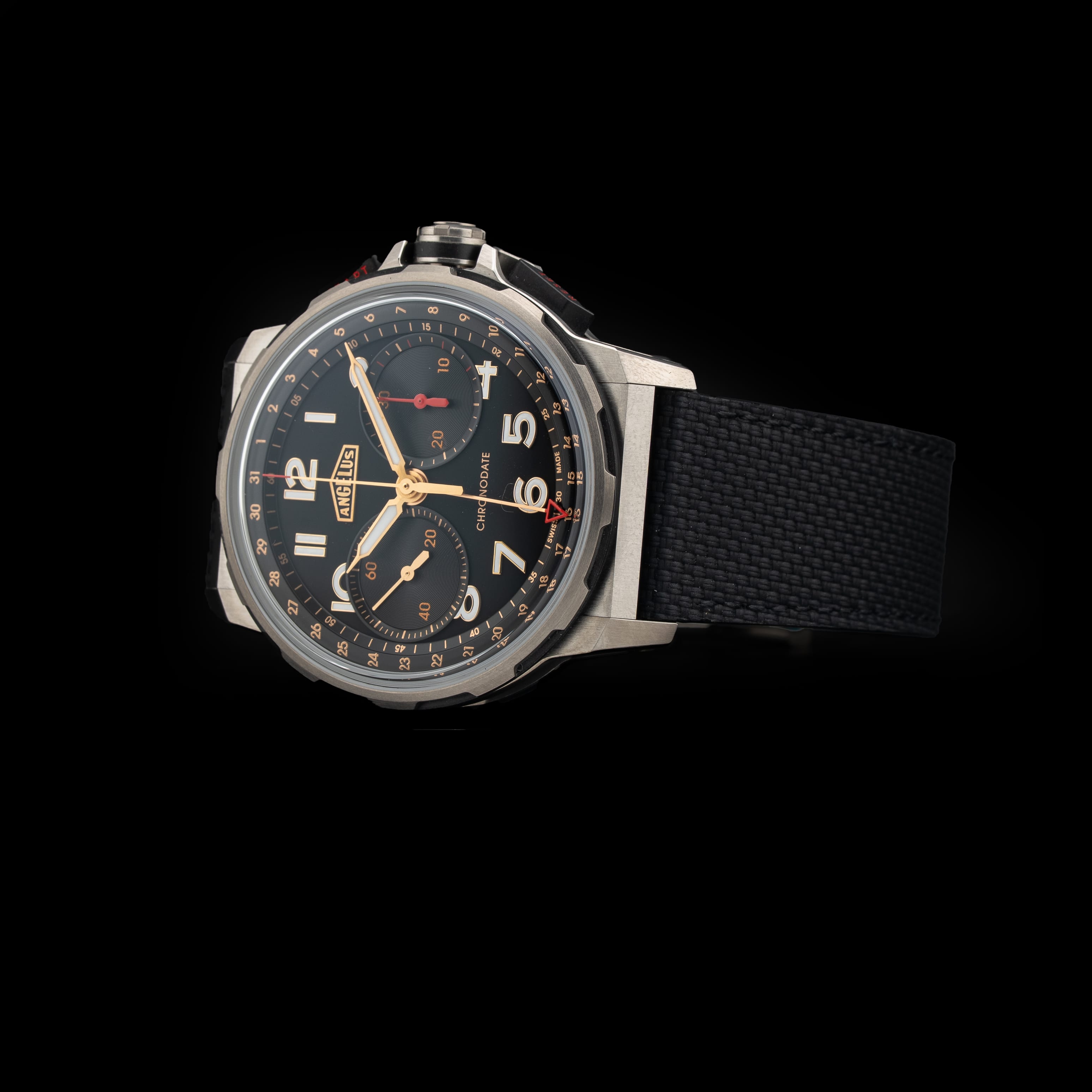Angelus 0CDYF.B02A.K009B Chronodate Titanium Black