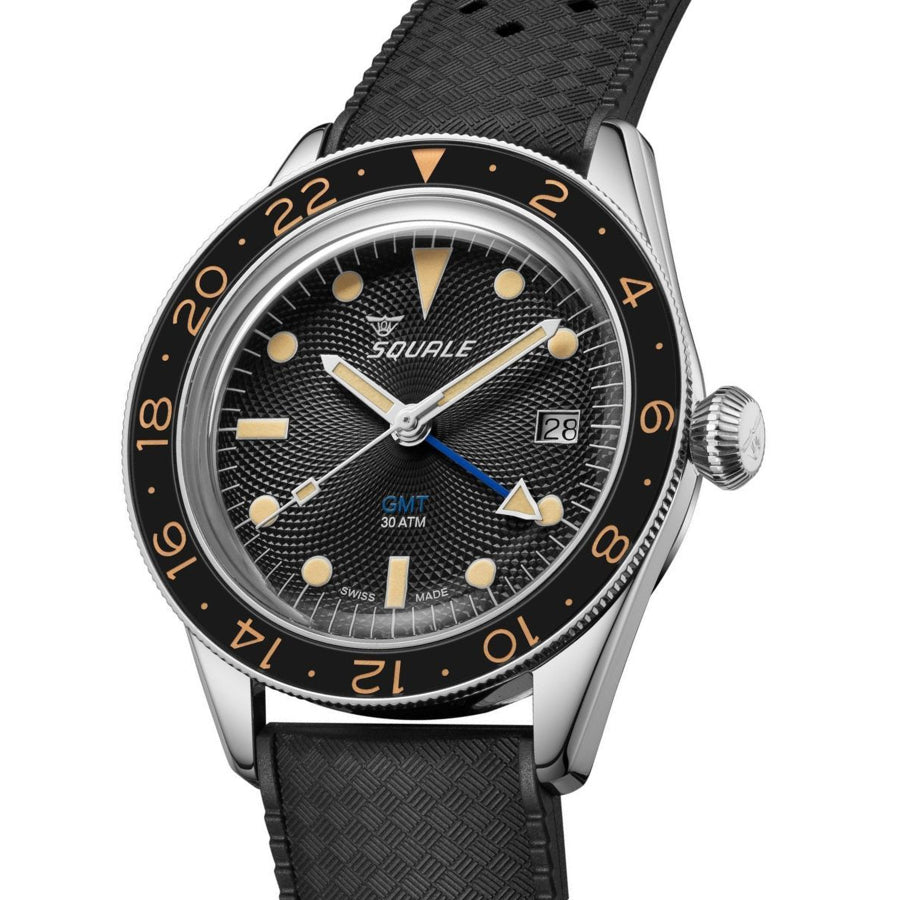 Squale SUB-39 GMT "Blackfin" Black Guilloché U.S. Exclusive