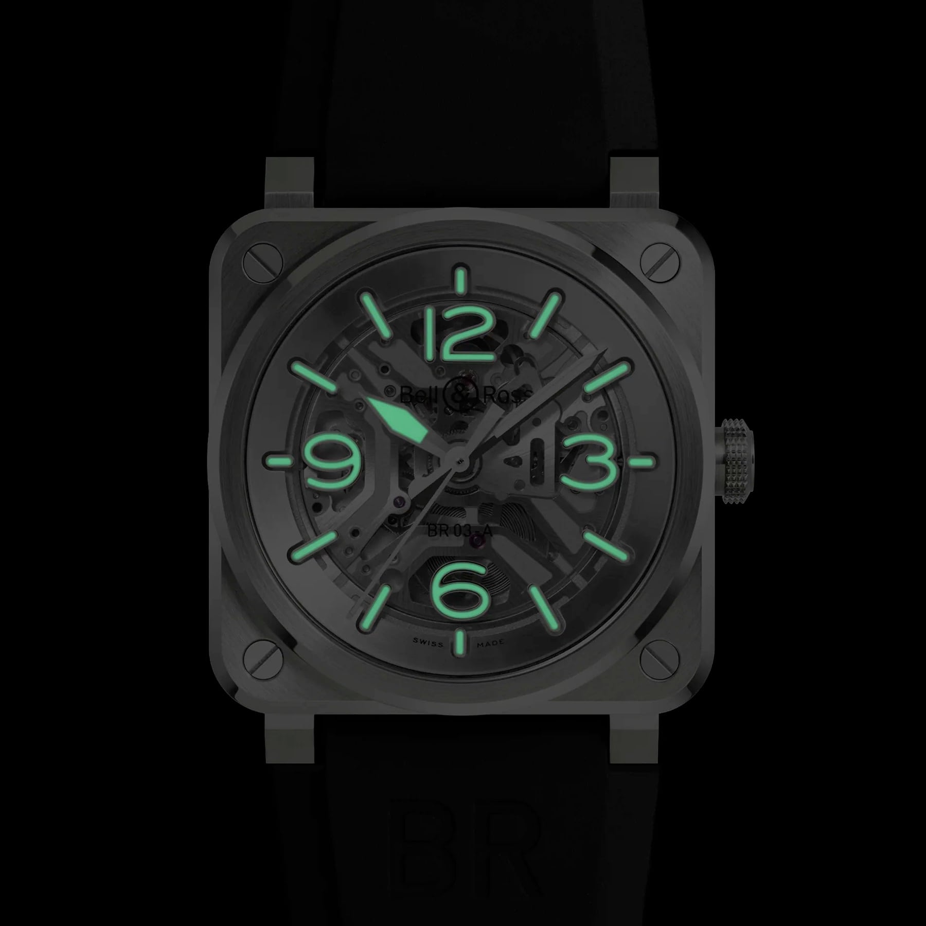 Bell & Ross BR-03 Skeleton Steel BR03A-BL-SKST/SRB