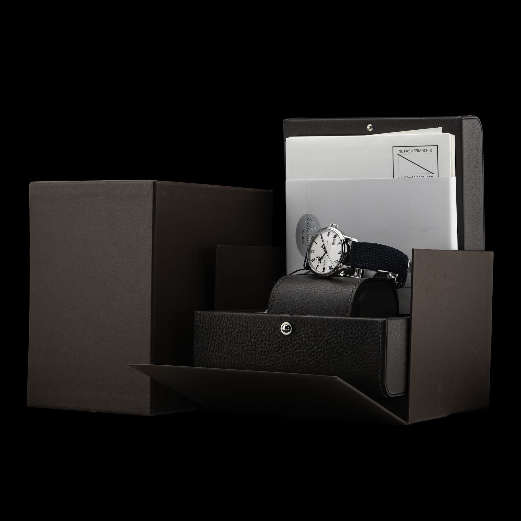 Glashütte Original SeaQ Chronograph Blue Dial on Grey Strap 1-37-23-02-81-34