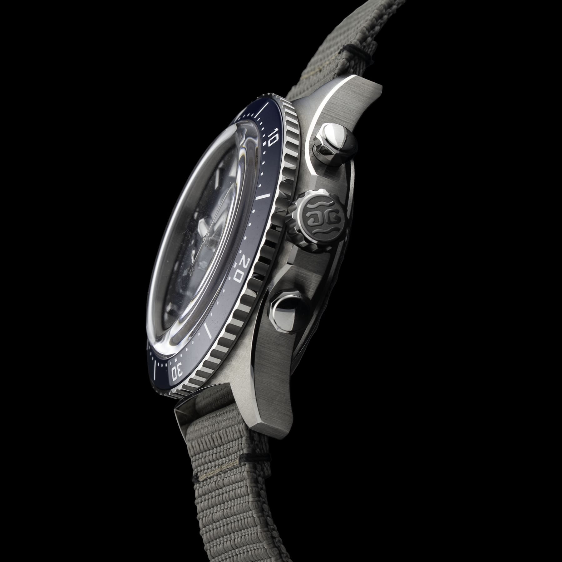 Glashütte Original SeaQ Chronograph Blue Dial on Grey Strap 1-37-23-02-81-34