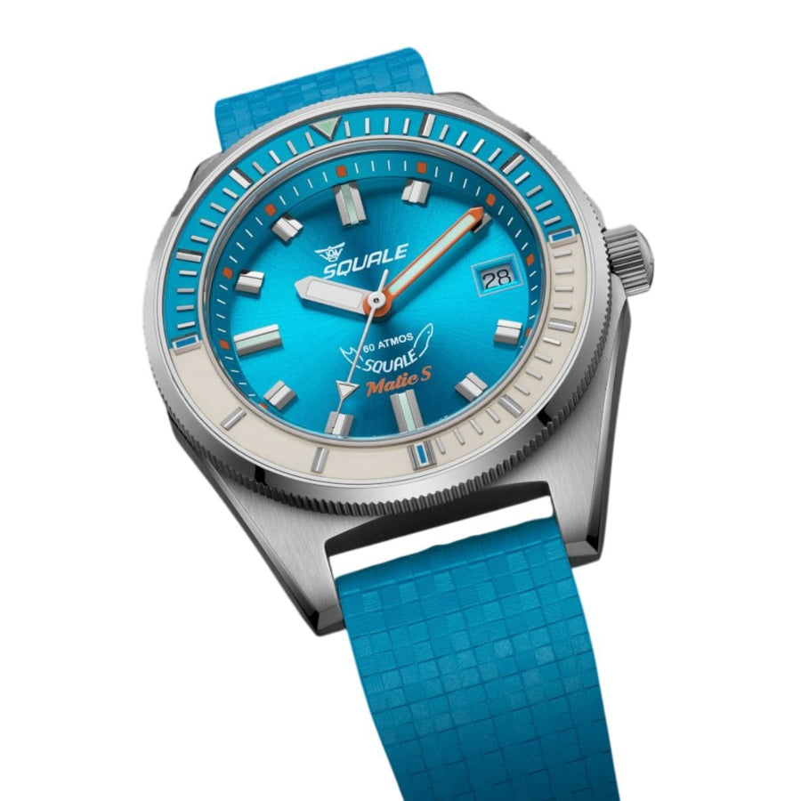 Squale Matic S MATICLBWLB.MRLB Light Blue Rubber