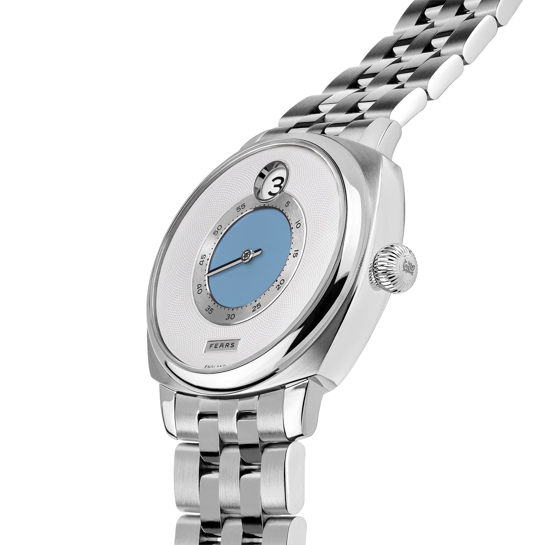 Fears Brunswick 40.5 Jump Hour 'China Blue' on Bracelet