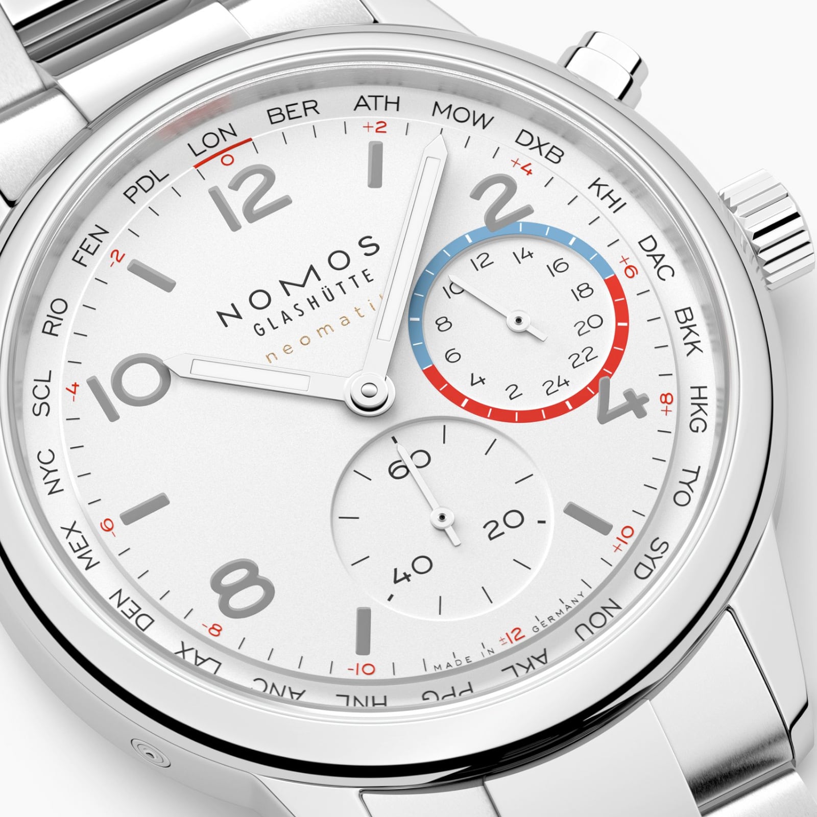 NOMOS Glashütte Club Sport Neomatik Worldtimer 792 White