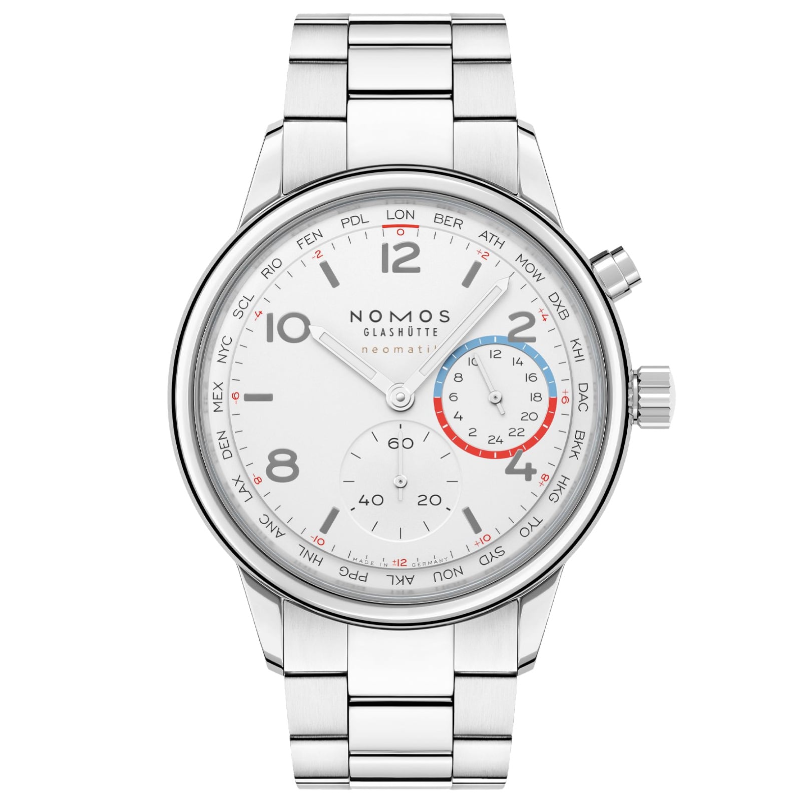 NOMOS Glashütte Club Sport Neomatik Worldtimer 792 White