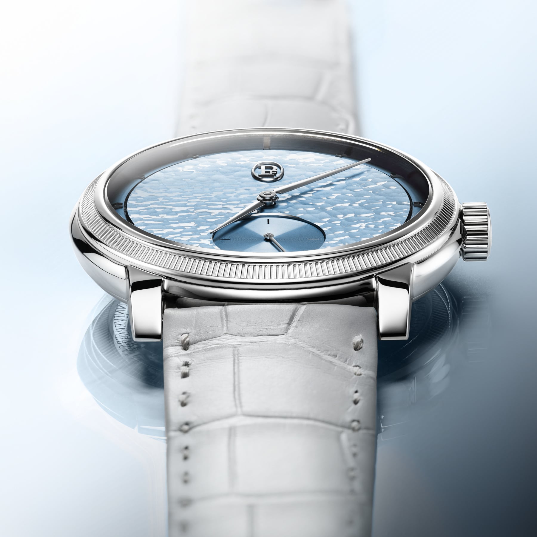 Parmigiani Fleurier Toric Petite Seconde Platinum Blue Hammered Dial