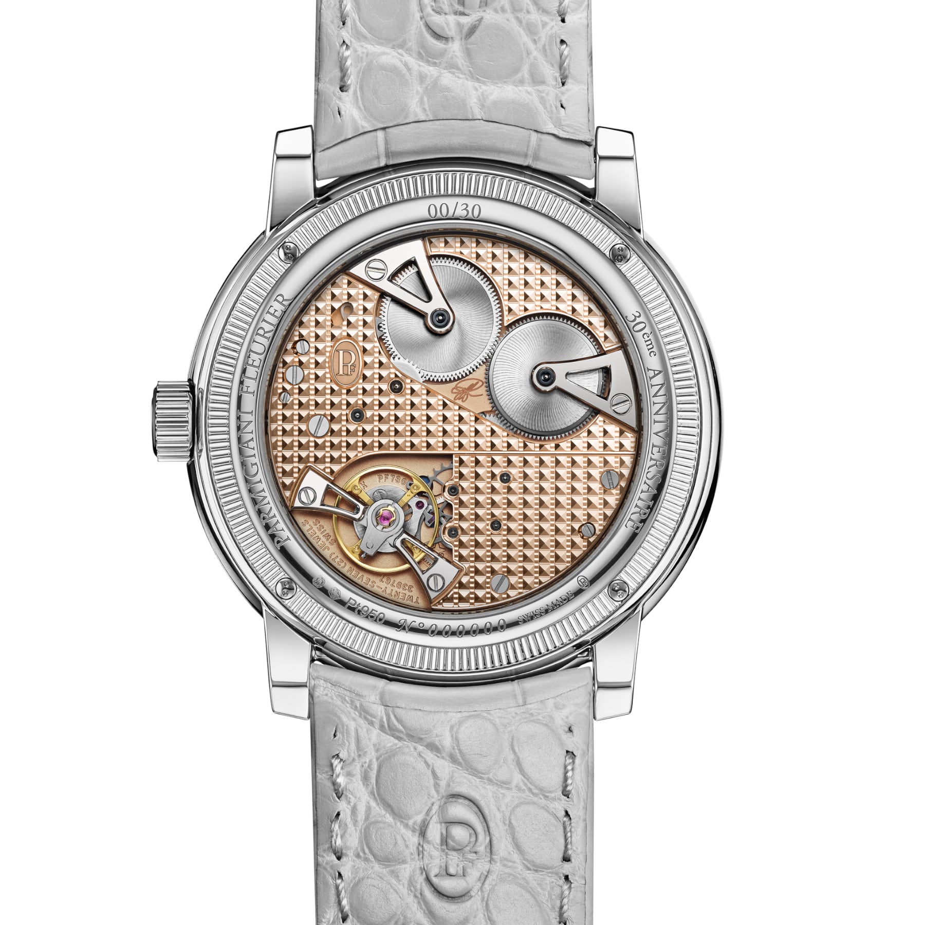 Parmigiani Fleurier Toric Petite Seconde Platinum Blue Hammered Dial