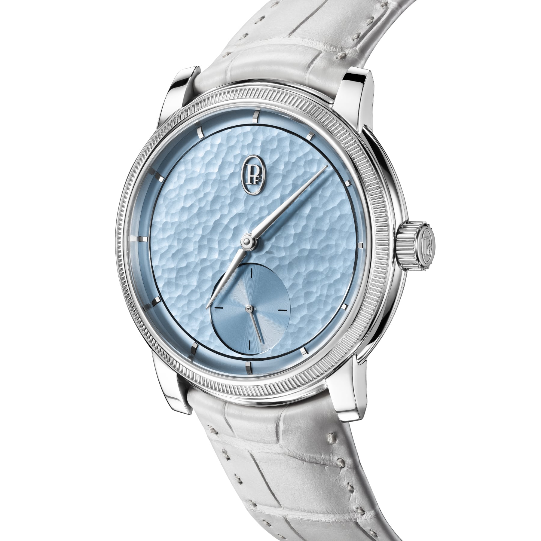 Parmigiani Fleurier Toric Petite Seconde Platinum Blue Hammered Dial