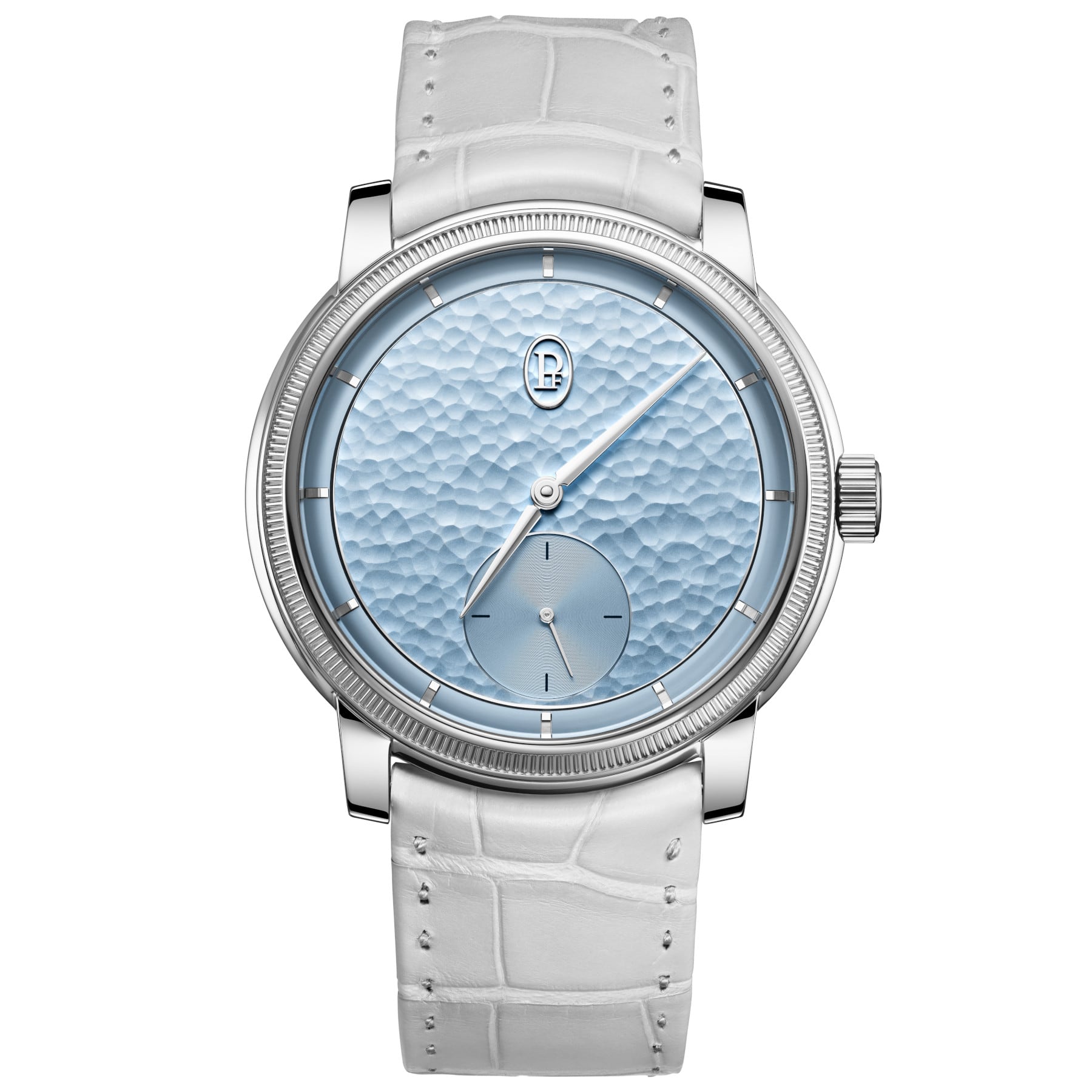 Parmigiani Fleurier Toric Petite Seconde Platinum Blue Hammered Dial