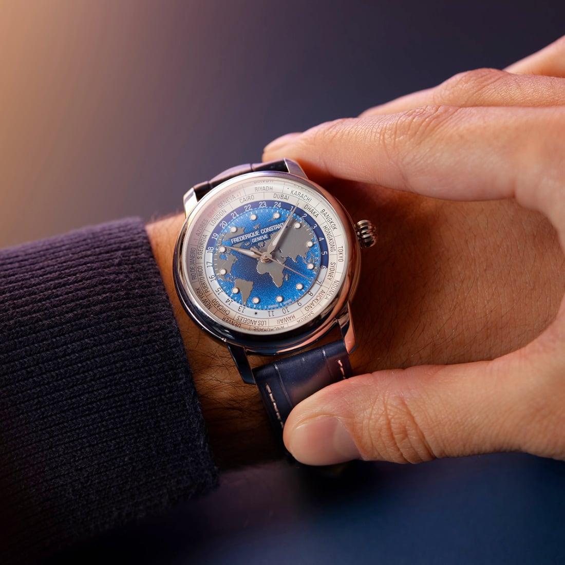 Frederique Constant Manufacture Classic Worldtimer FC-719BLW3H6