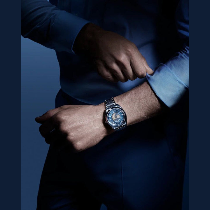 Omega 220.10.43.22.03.002 Seamaster Aqua Terra 150M Worldtimer Summer Blue on Bracelet