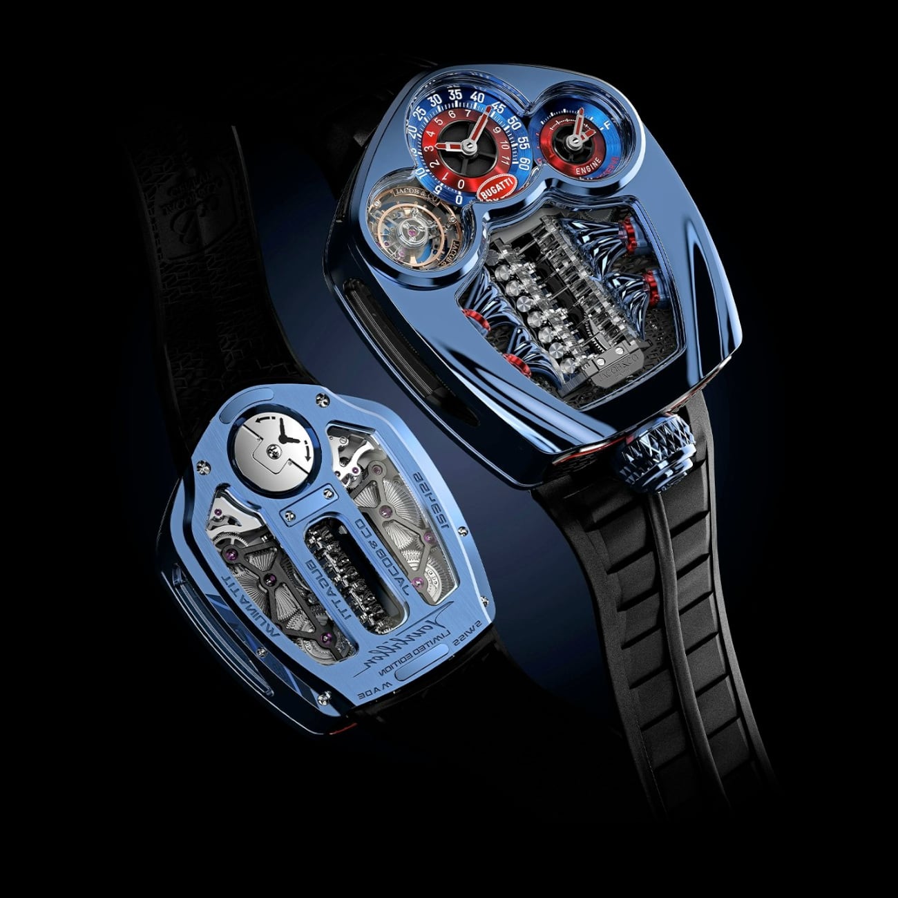 Jacob & Co. Bugatti Tourbillon Blue PVD Titanium