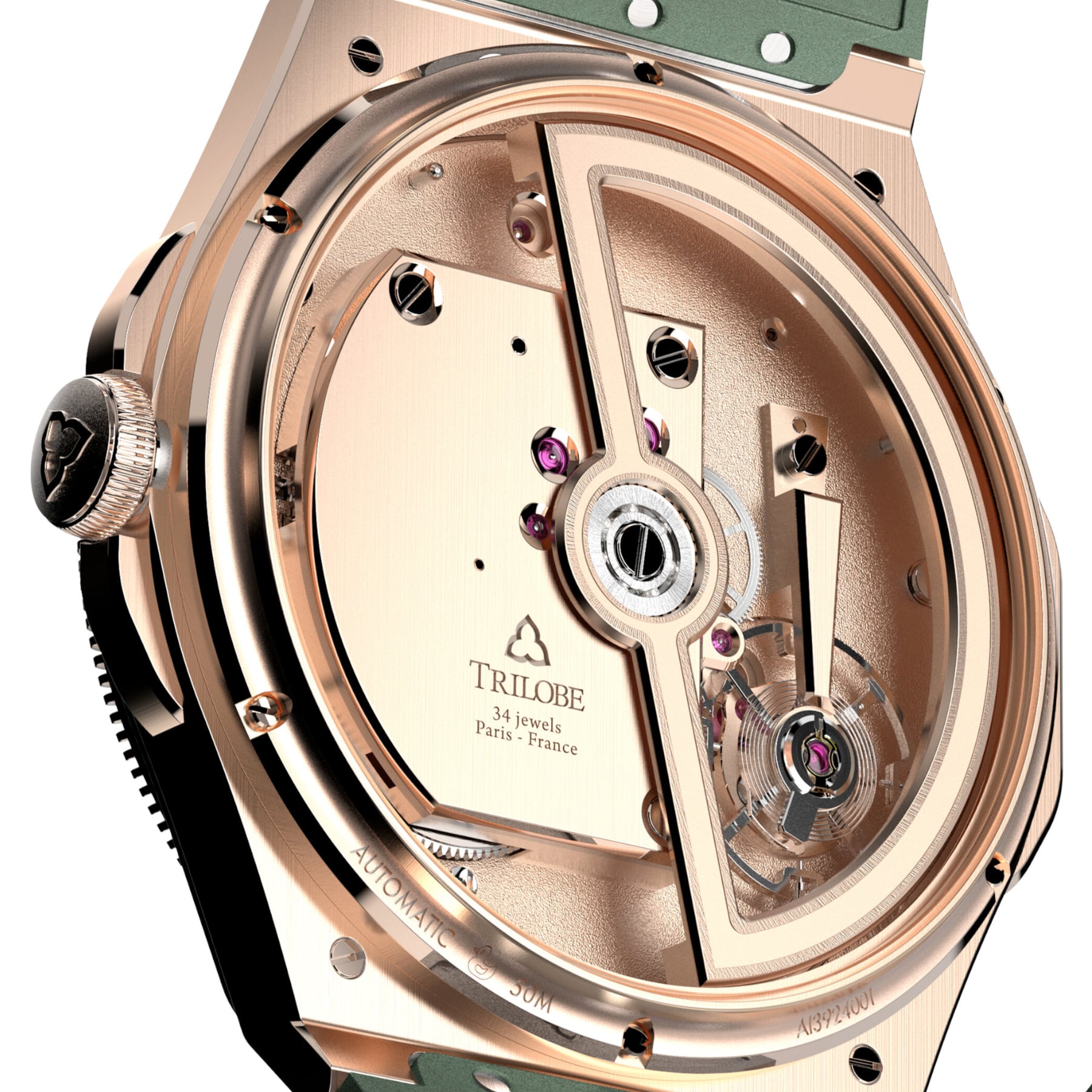 Trilobe Trente-Deux Sunray Green Rose Gold