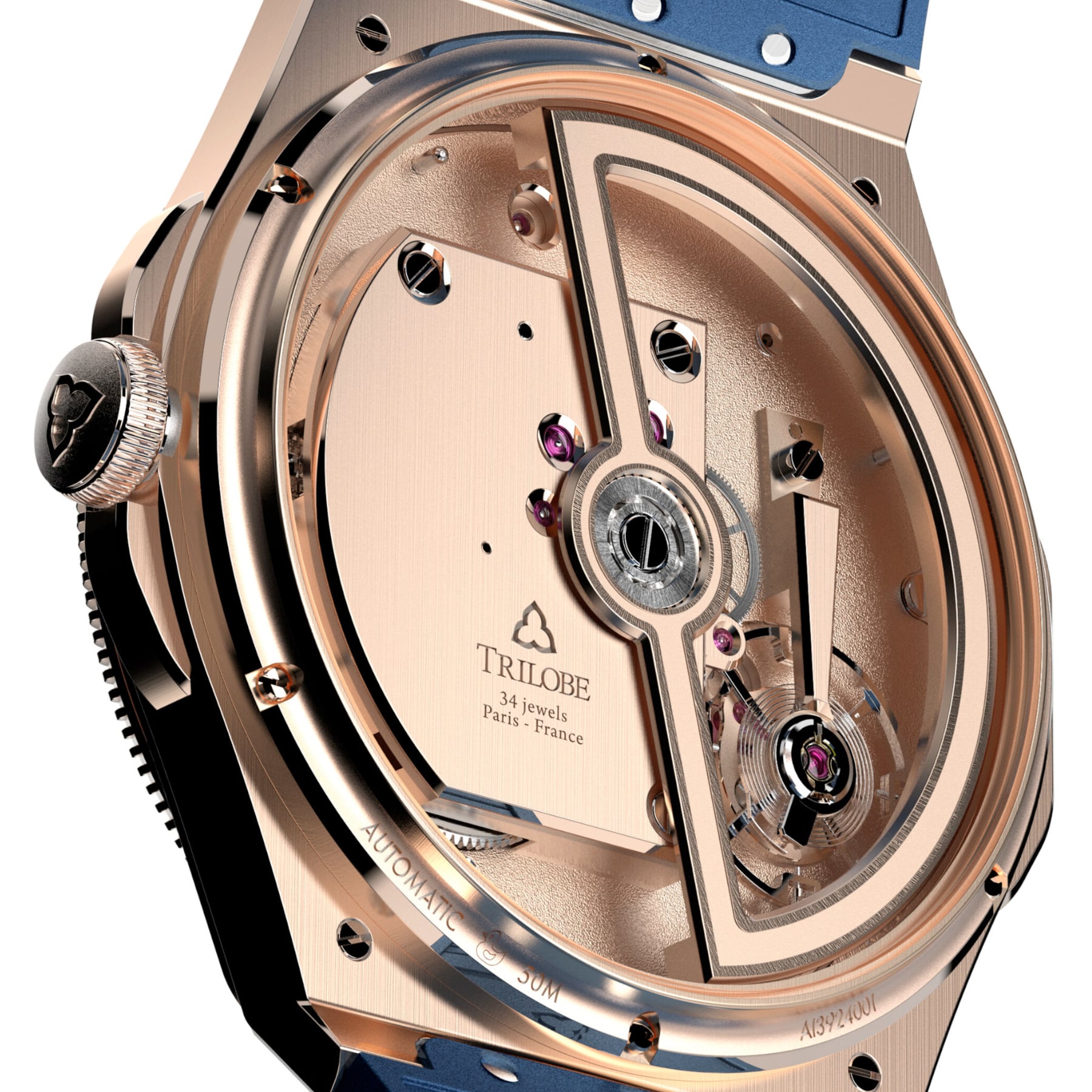 Trilobe Trente-Deux Sunray Blue Rose Gold