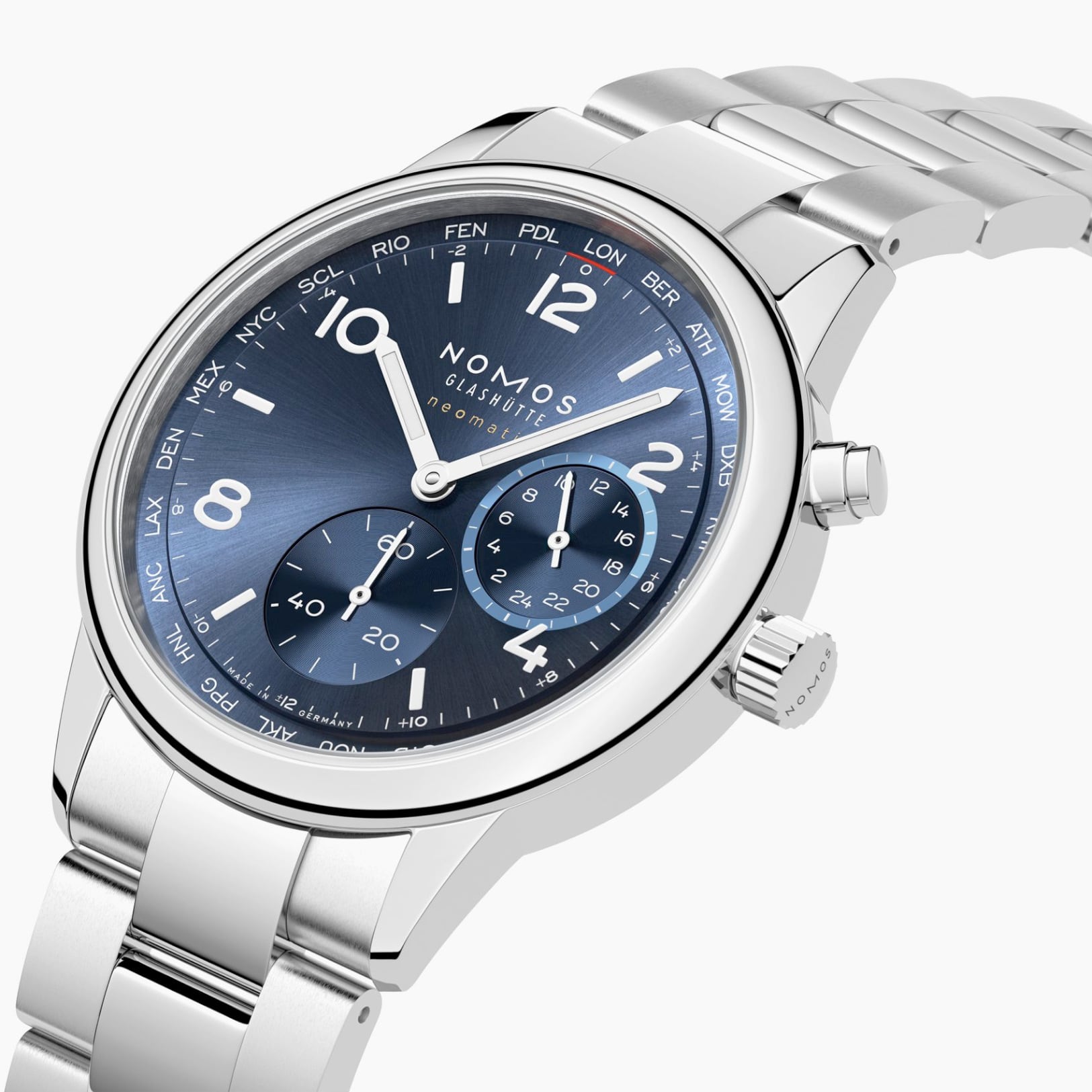 Nomos Glashütte Club Sport Neomatik Worldtimer Blue