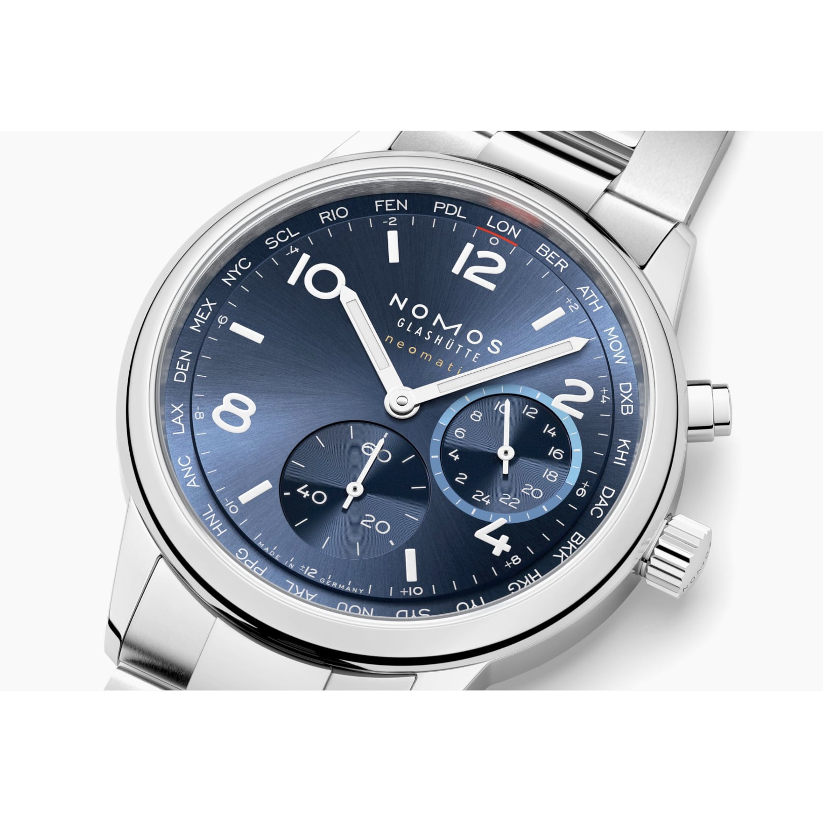 Nomos Glashütte Club Sport Neomatik Worldtimer Blue