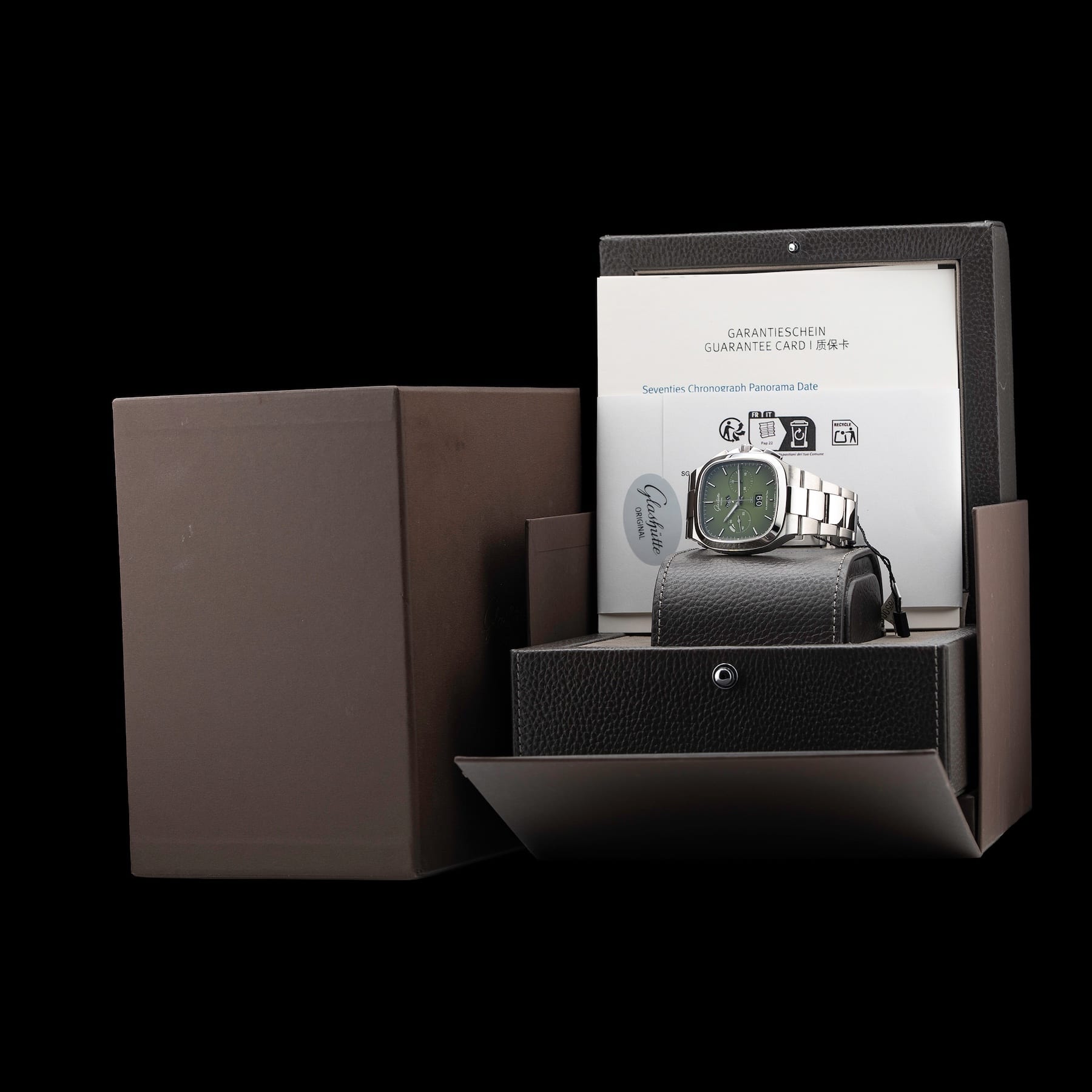 Glashütte Original Seventies Chronograph Panorama Date Fab Green 1-37-02-09-02-70