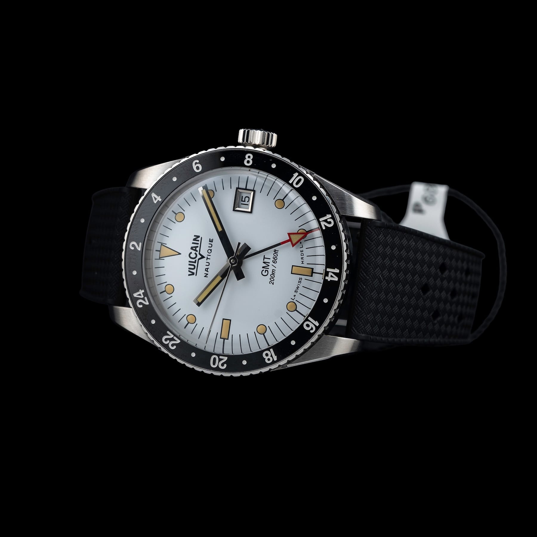 Vulcain 680174A57.BAR200 Skindiver GMT White Luminova Beige