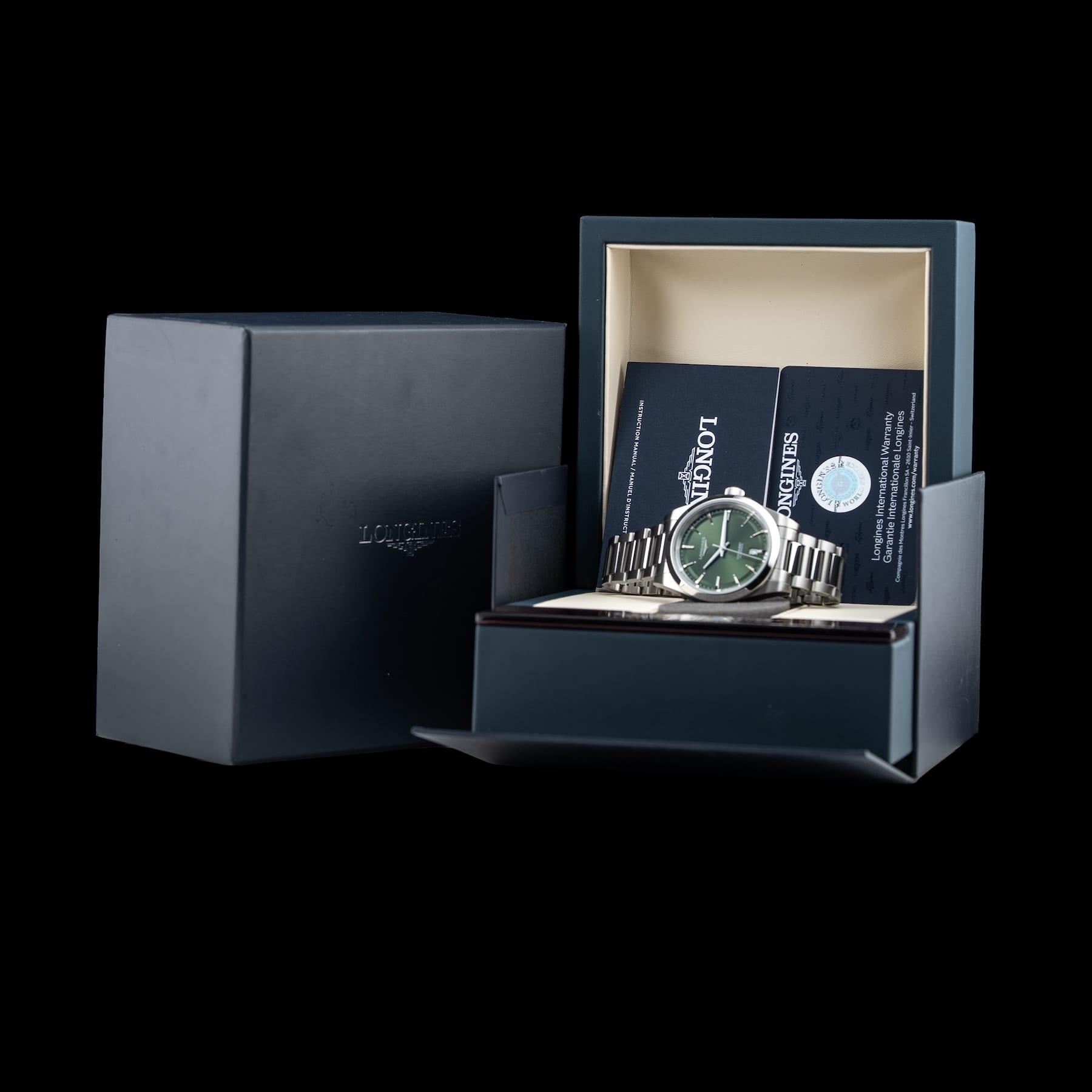Longines Conquest Sunray Green Dial on Bracelet L3.720.4.02.6