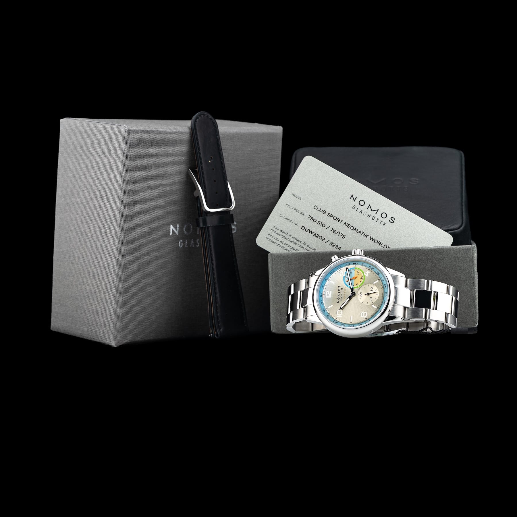 NOMOS Glashütte Club Sport Neomatik Worldtimer Roam 790.S10
