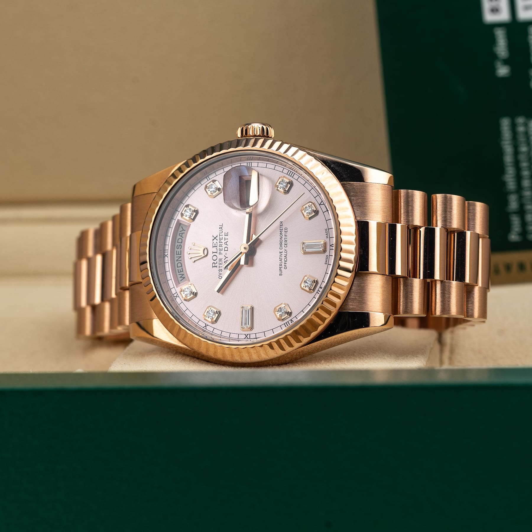 Rolex Oyster Perpetual Day-Date 36 Pink Diamond 118235