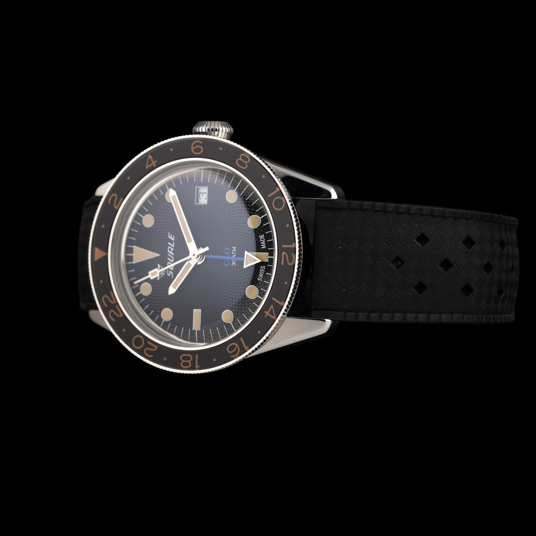 Squale SUB-39 GMT "Blackfin" Black Guilloché U.S. Exclusive SUB-39ERBK.HT