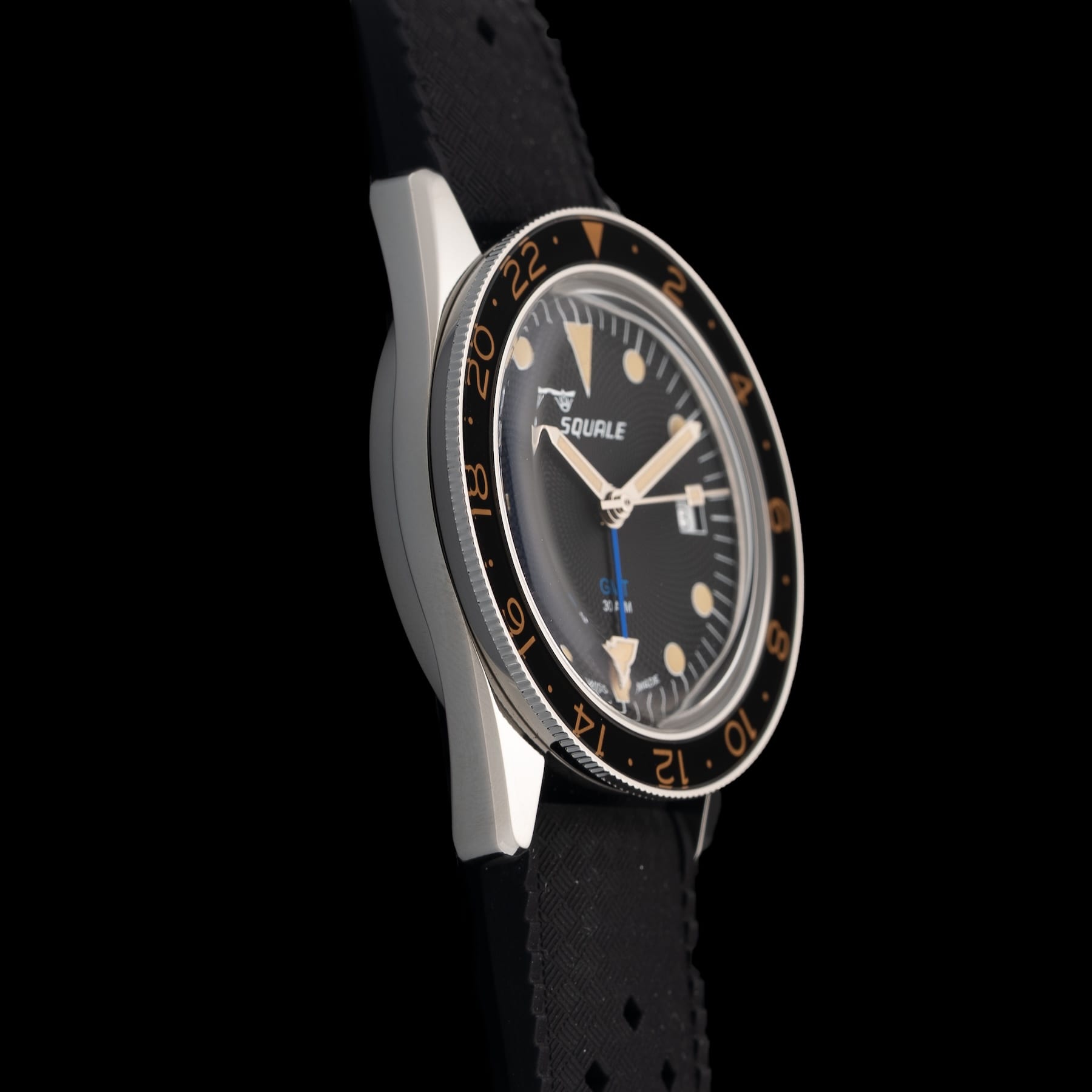 Squale SUB-39 GMT "Blackfin" Black Guilloché U.S. Exclusive SUB-39ERBK.HT