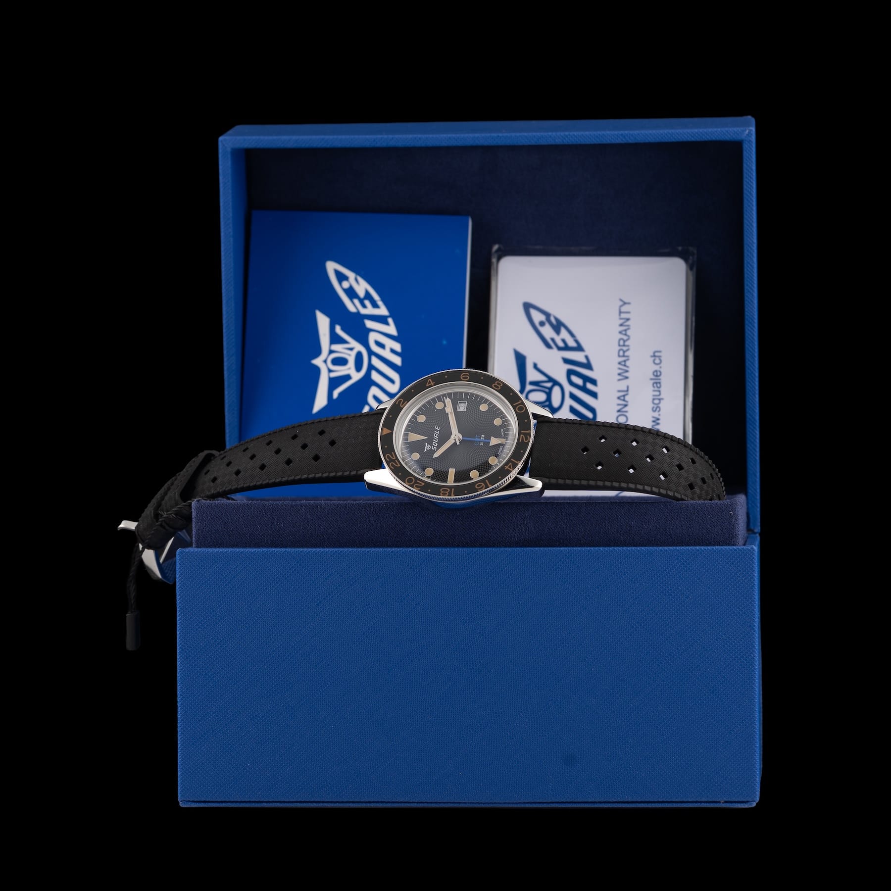 Squale SUB-39 GMT "Blackfin" Black Guilloché U.S. Exclusive SUB-39ERBK.HT