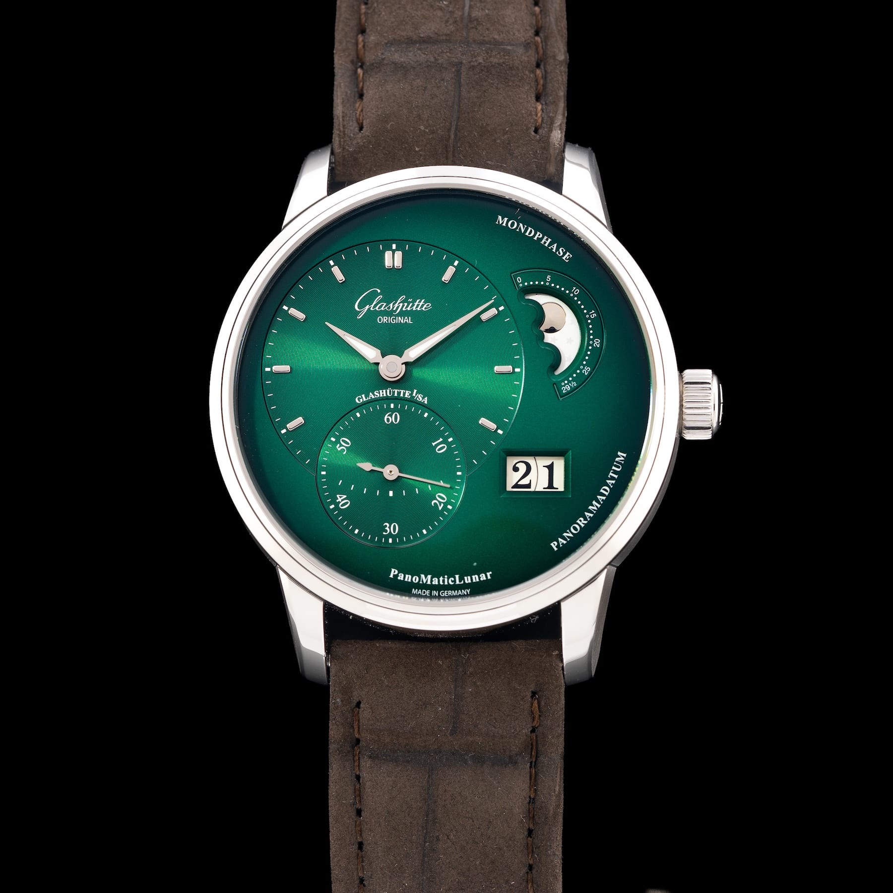 Glashütte Original PanoMaticLunar Green Dial 1-90-02-13-32-02