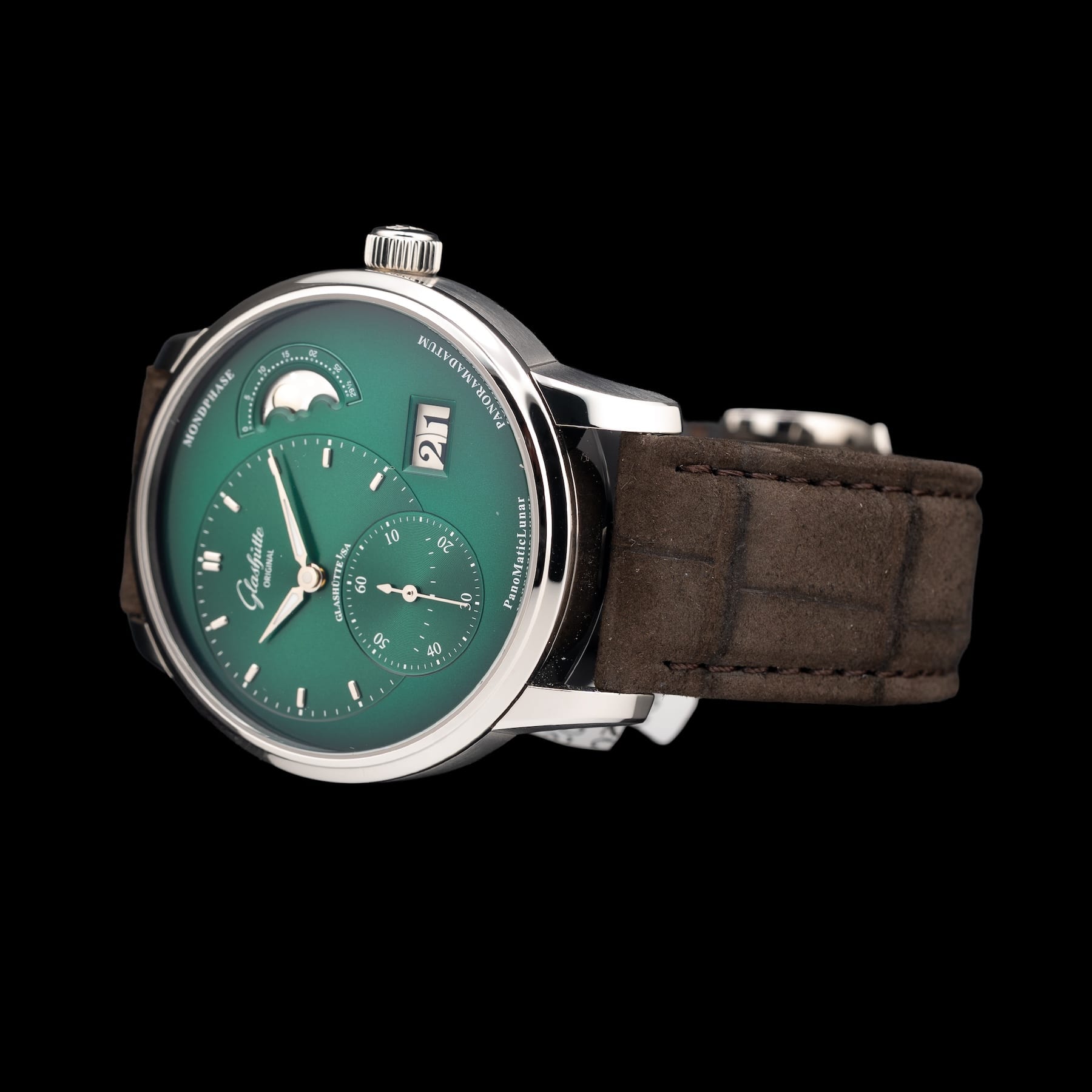 Glashütte Original PanoMaticLunar Green Dial 1-90-02-13-32-02